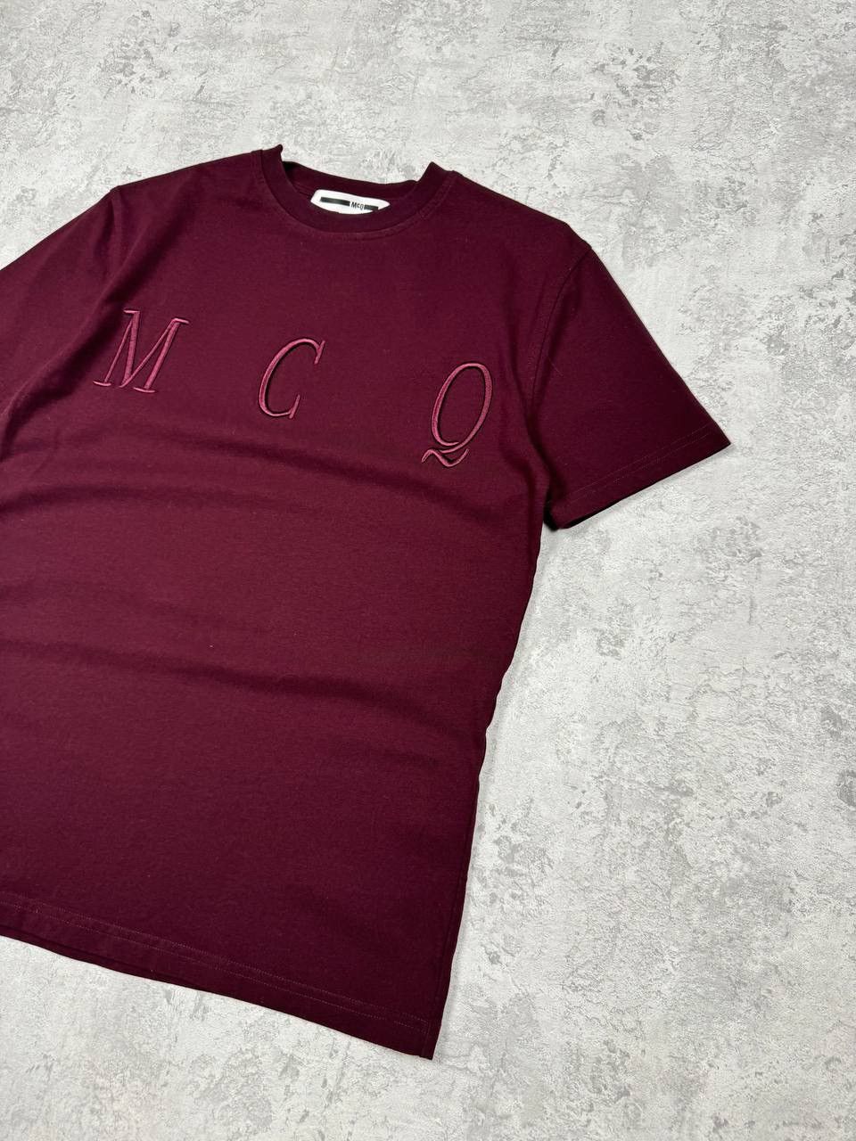 Alexander McQueen MCQ Mens Burgundy T-Shirt Big Embroidered Logo Size XS Size US XS / EU 42 / 0 - 3 Thumbnail