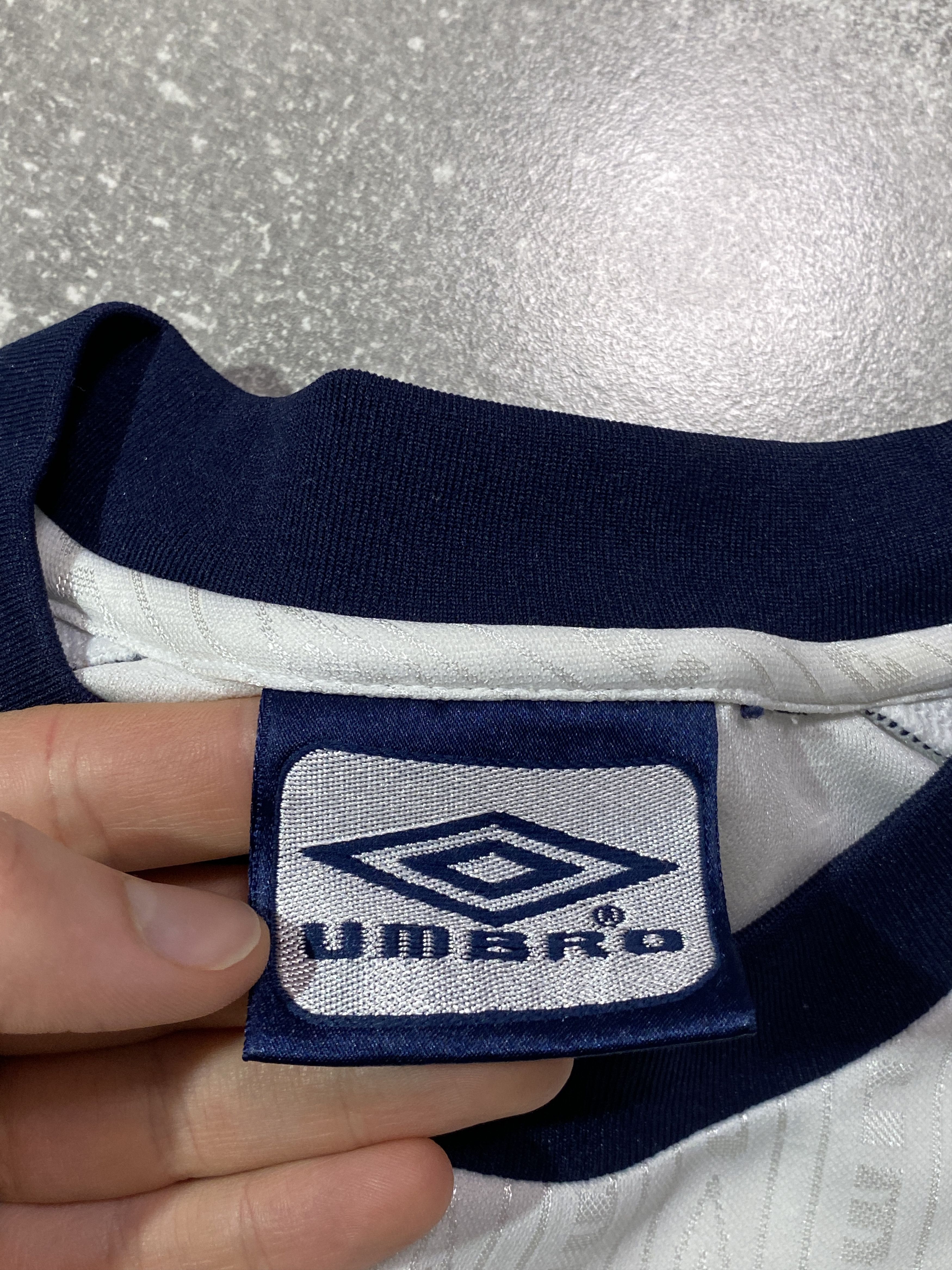 Umbro Vintage 90s Umbro Monogram Soccer Jersey Size US L / EU 52-54 / 3 - 7 Thumbnail