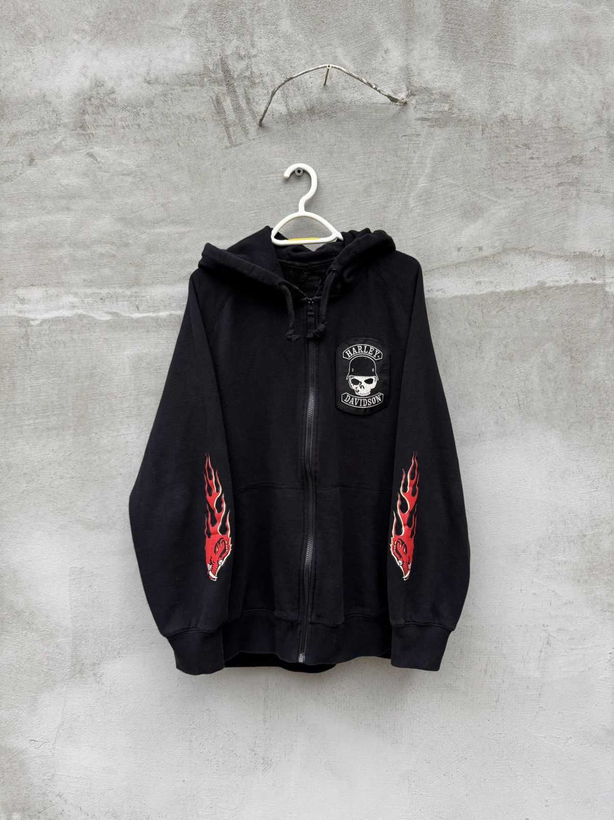 Harley Davidson 🦅VINTAGE HARLEY DAVIDSON FLAMES HOODIE Size US XL / EU 56 / 4 - 2 Thumbnail