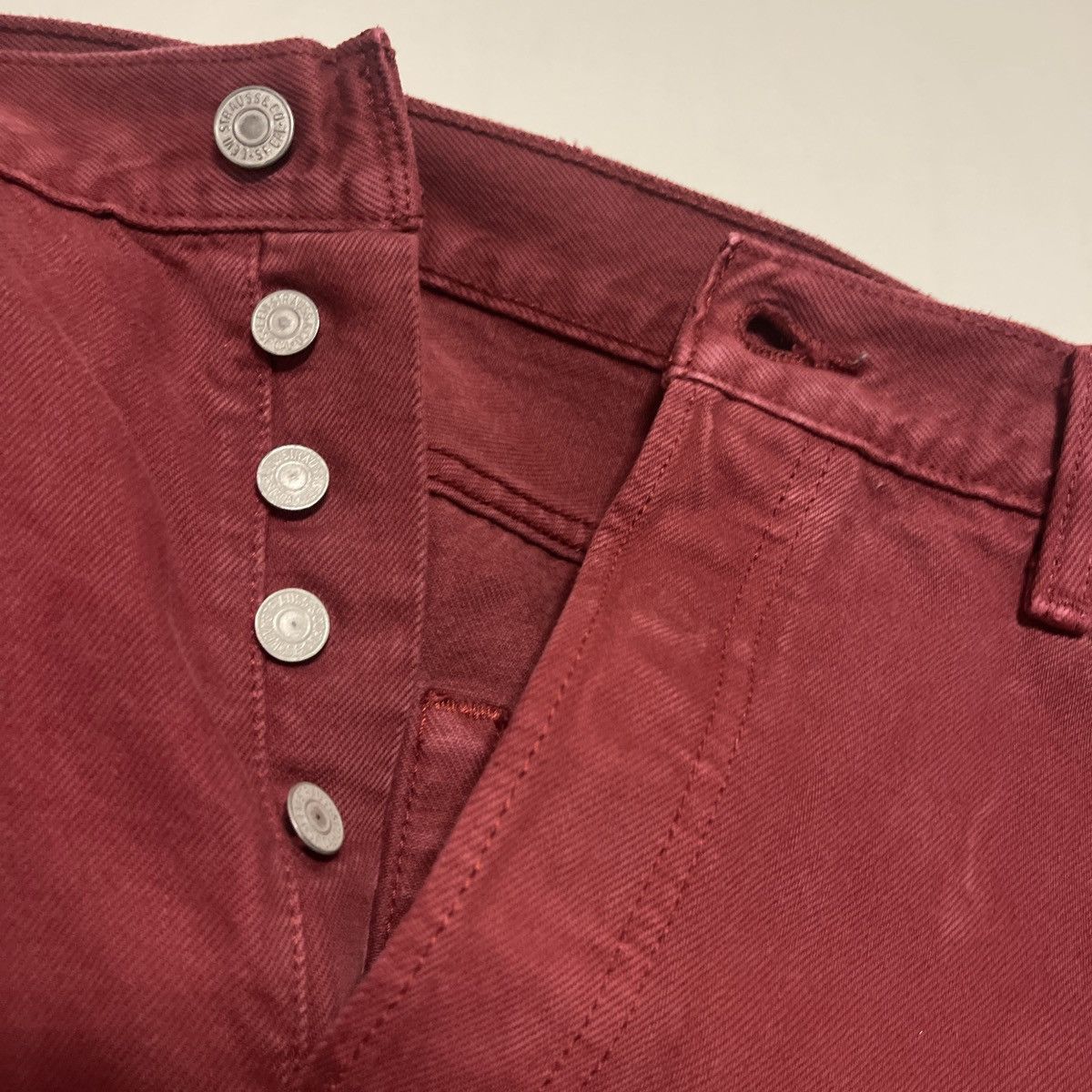 Levi's Vinatge Maroon Red Levi 501 Jeans Made In Mexico Size US 34 / EU 50 - 6 Thumbnail