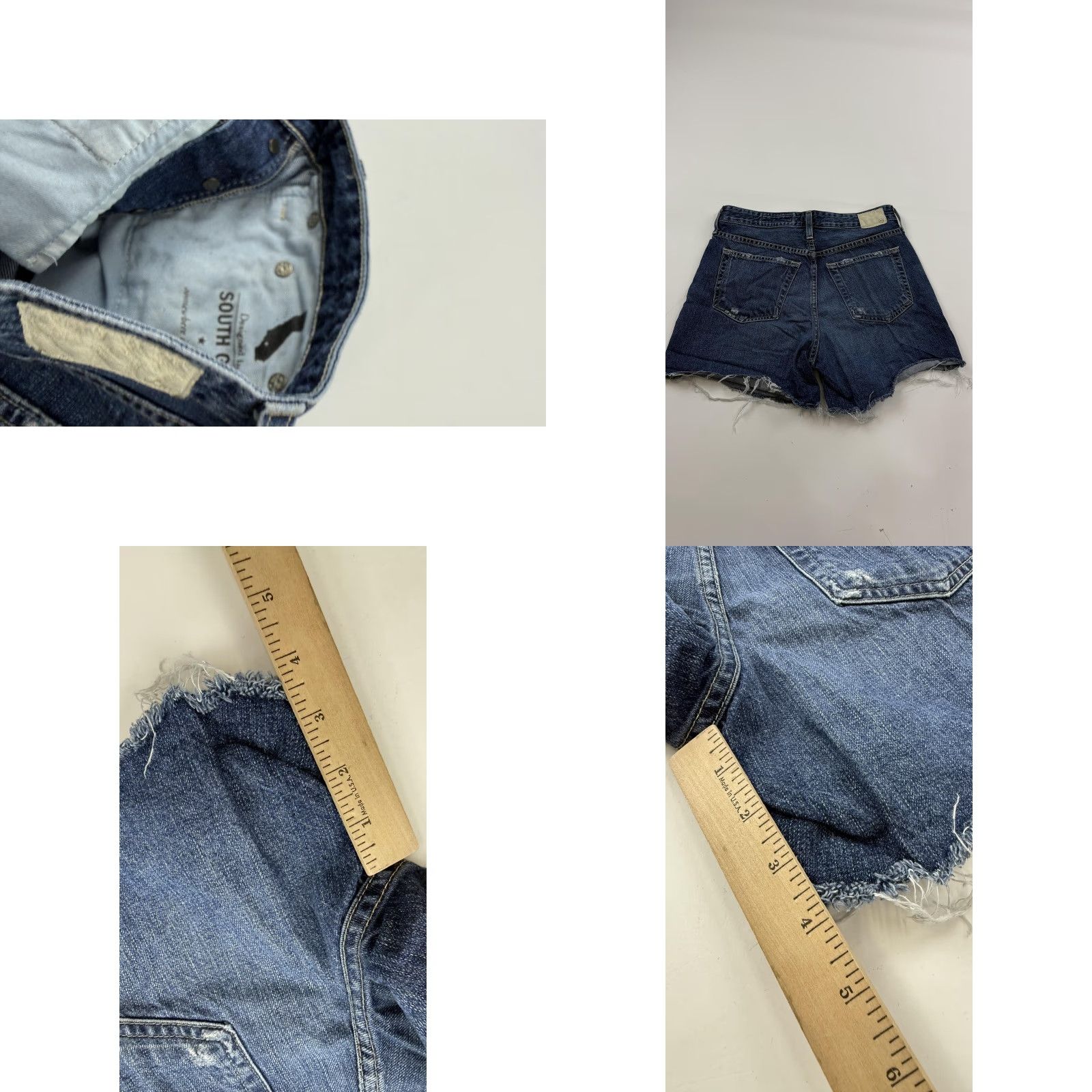 AG Jeans VINTAGE AG Jeans The Alex Boyfriend Distressed Denim Shorts 26R Womens Blue 5 in Inseam Relaxed 100% Cotton Casual Girls/Women (if applicable) Size 26" / US 2 / IT 38 - 8 Thumbnail