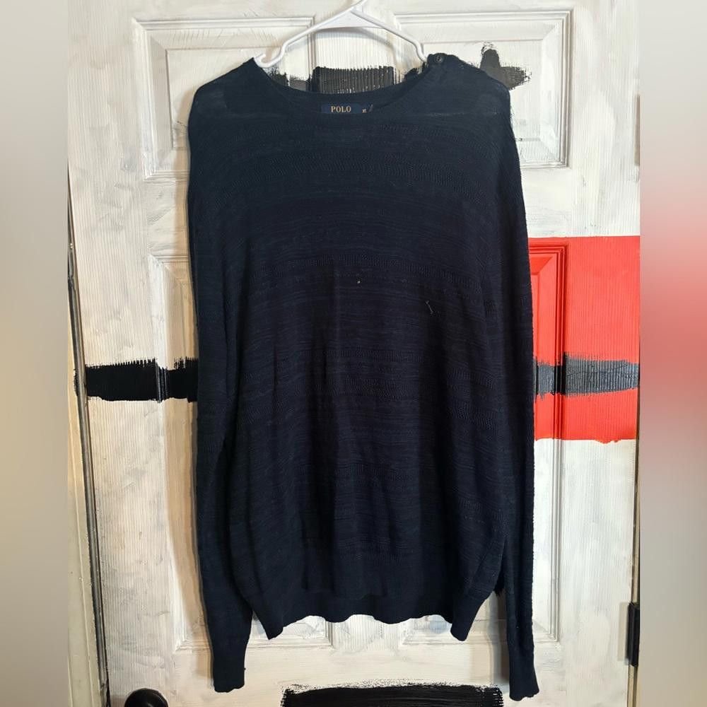 Designer Polo Ralph Lauren X-Large navy blue sweater Size US XL / EU 56 / 4 - 1 Thumbnail