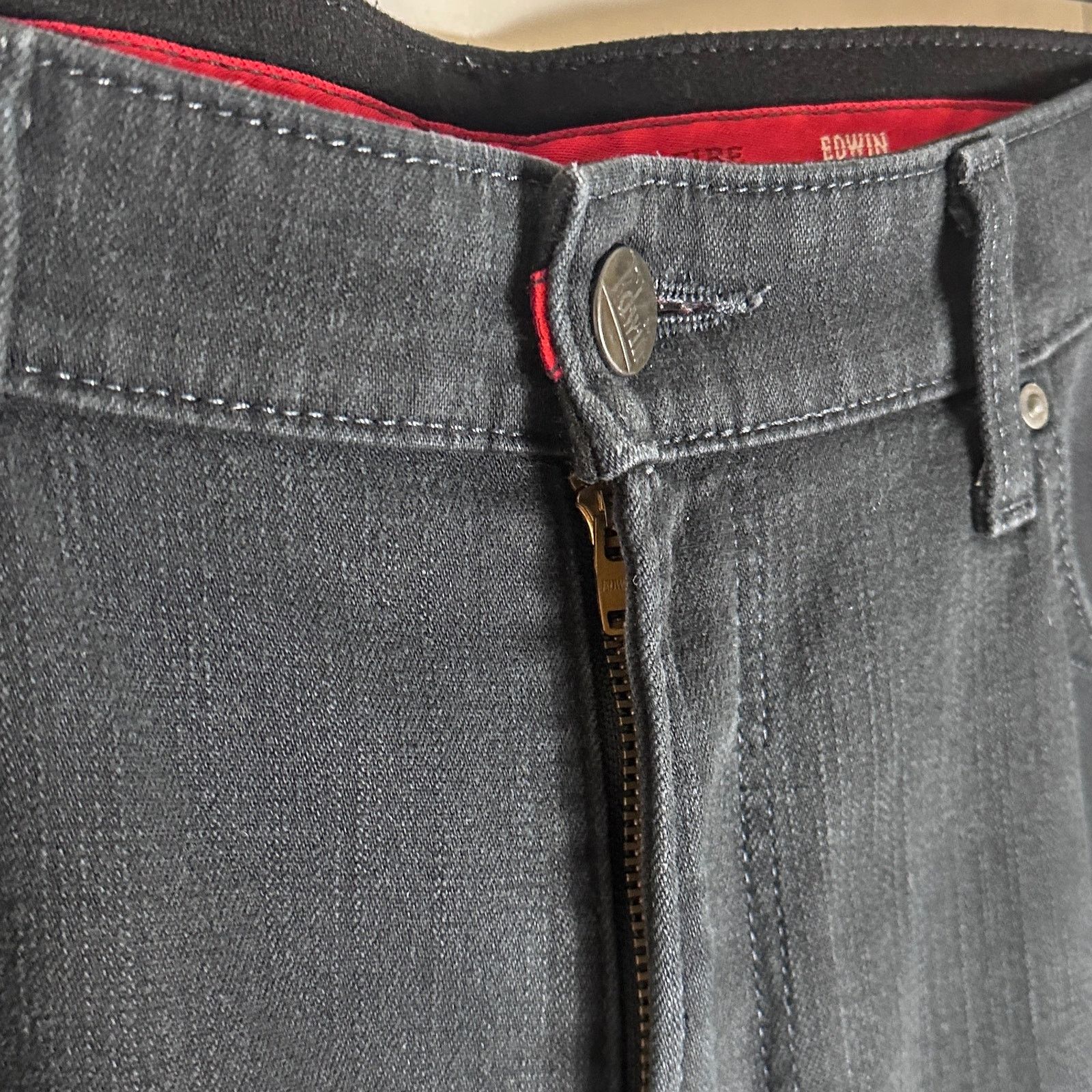 Edwin Wildfire 503 Straight Black Denim Size US 34 / EU 50 - 11 Thumbnail