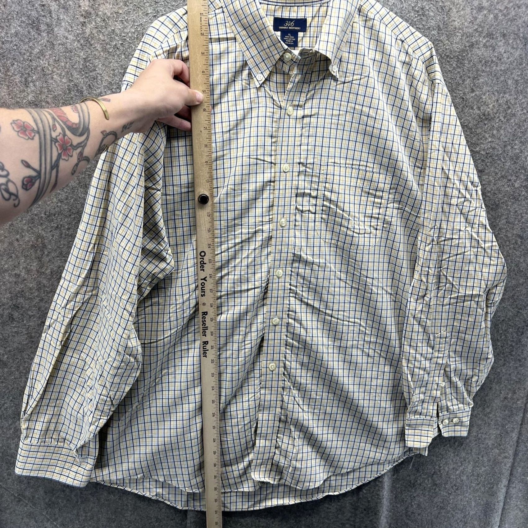 Brooks Brothers Brooks Brothers Shirt Mens XL Yellow Blue Check 346 Non Iron Cotton Long Sleeve Dress Shirt Mens XL Yellow Blue Check 346 Non Iron Cotton Long Sleeve Size US XL / EU 56 / 4 - 6 Thumbnail