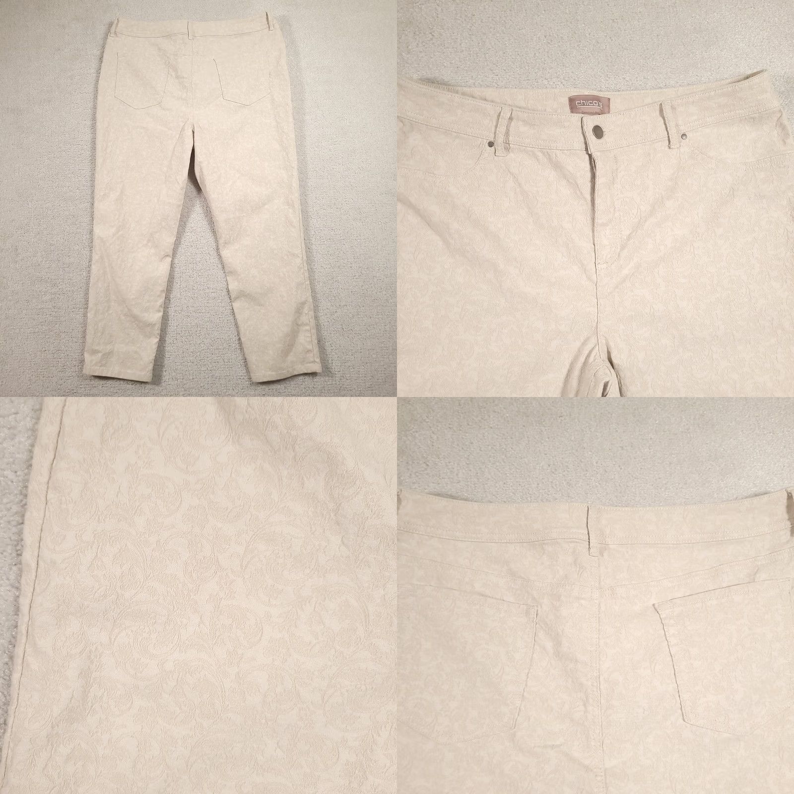 Vintage Chico's Pants Womens Size 3 Ankle Beige Stretch Preppy Adult 36x26 Jeans Regular Beige Womens Size 40" / US 18 - 8 Thumbnail