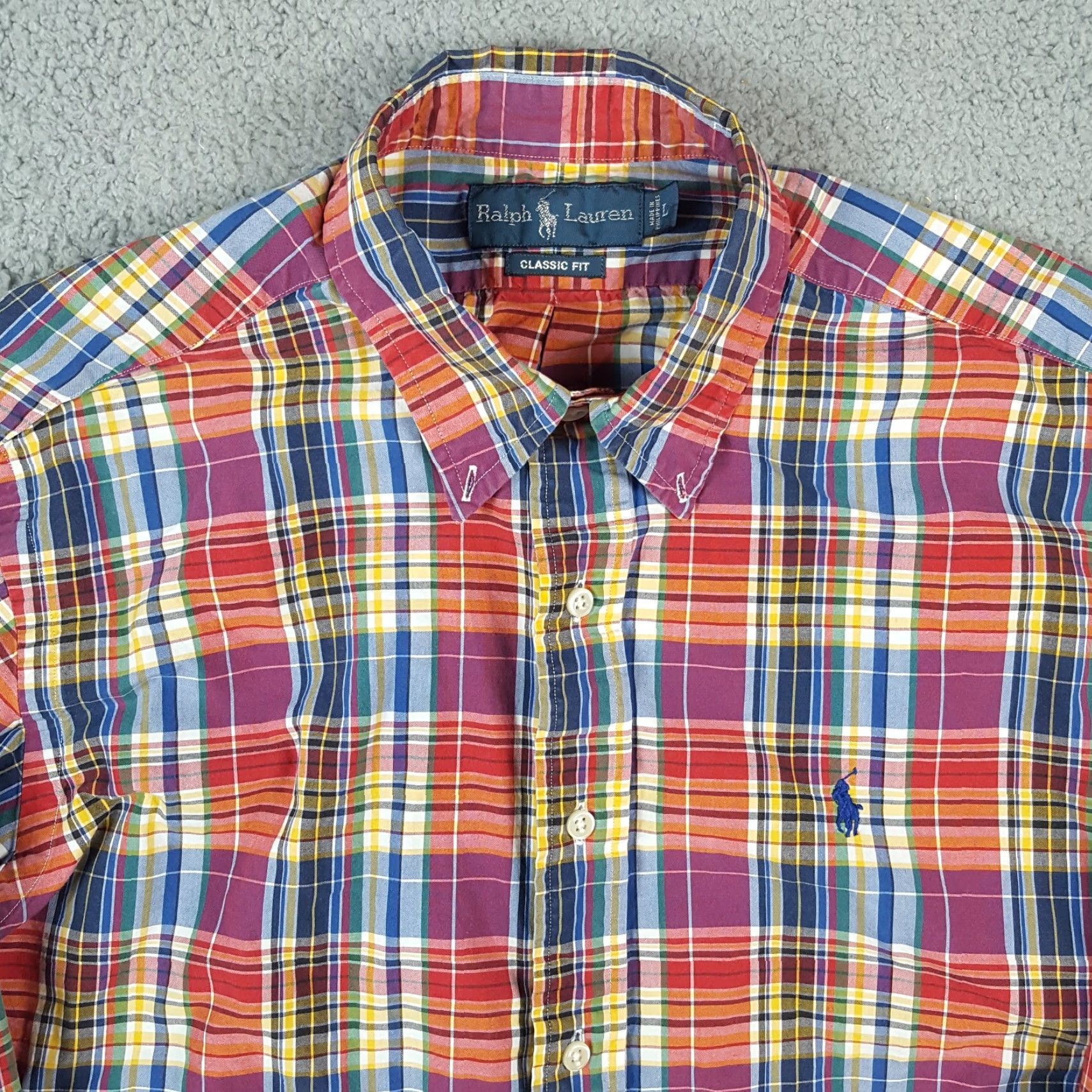 Ralph Lauren Vintage Ralph Lauren Polo Long Sleeve Shirt Men Large Casual Preppy Oxford Multi 90s Size US L / EU 52-54 / 3 - 2 Thumbnail