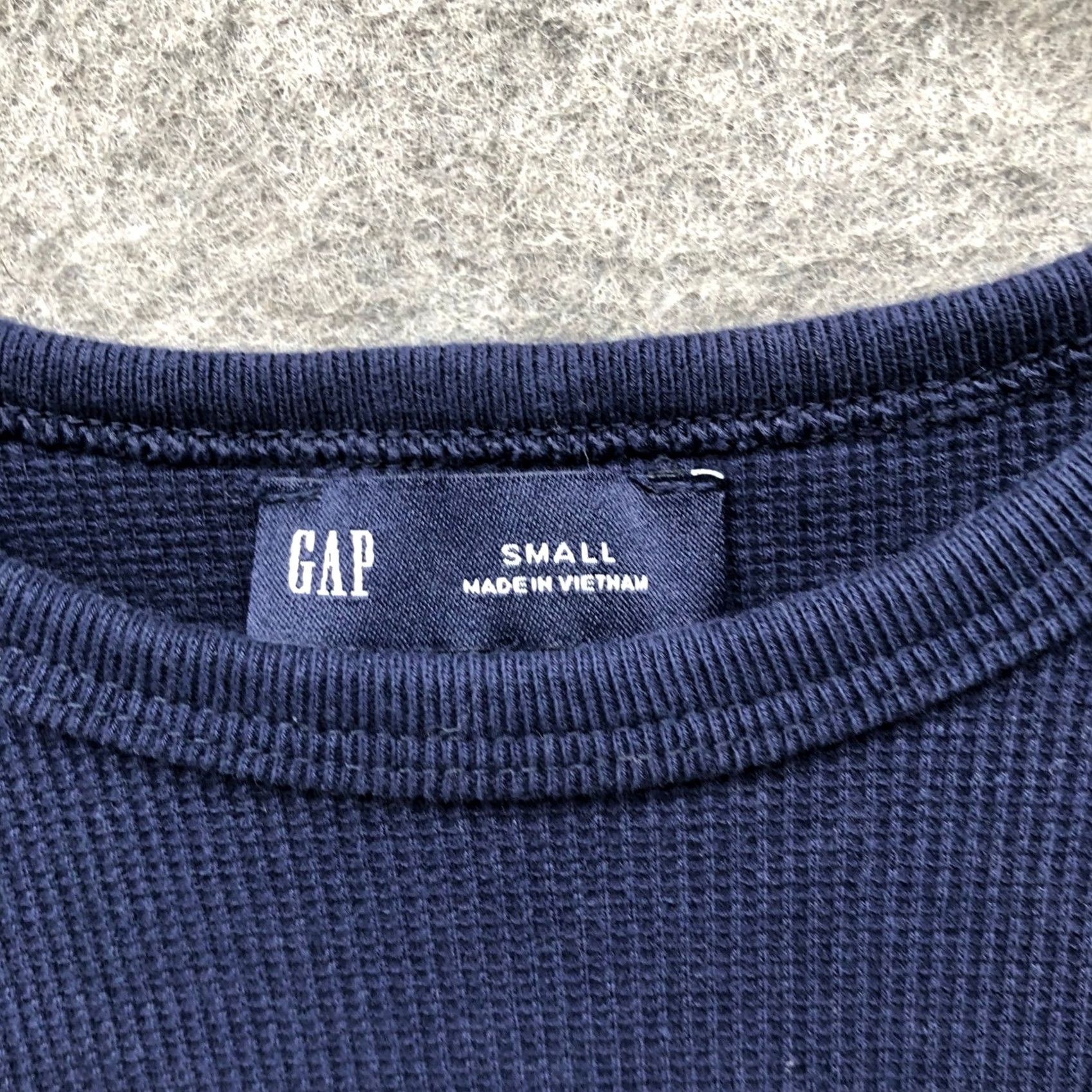 Gap Gap Womens S Navy Blue Waffle Knit Short Sleeve Crewneck Fitted T-Shirt Size S / US 4 / IT 40 - 7 Thumbnail