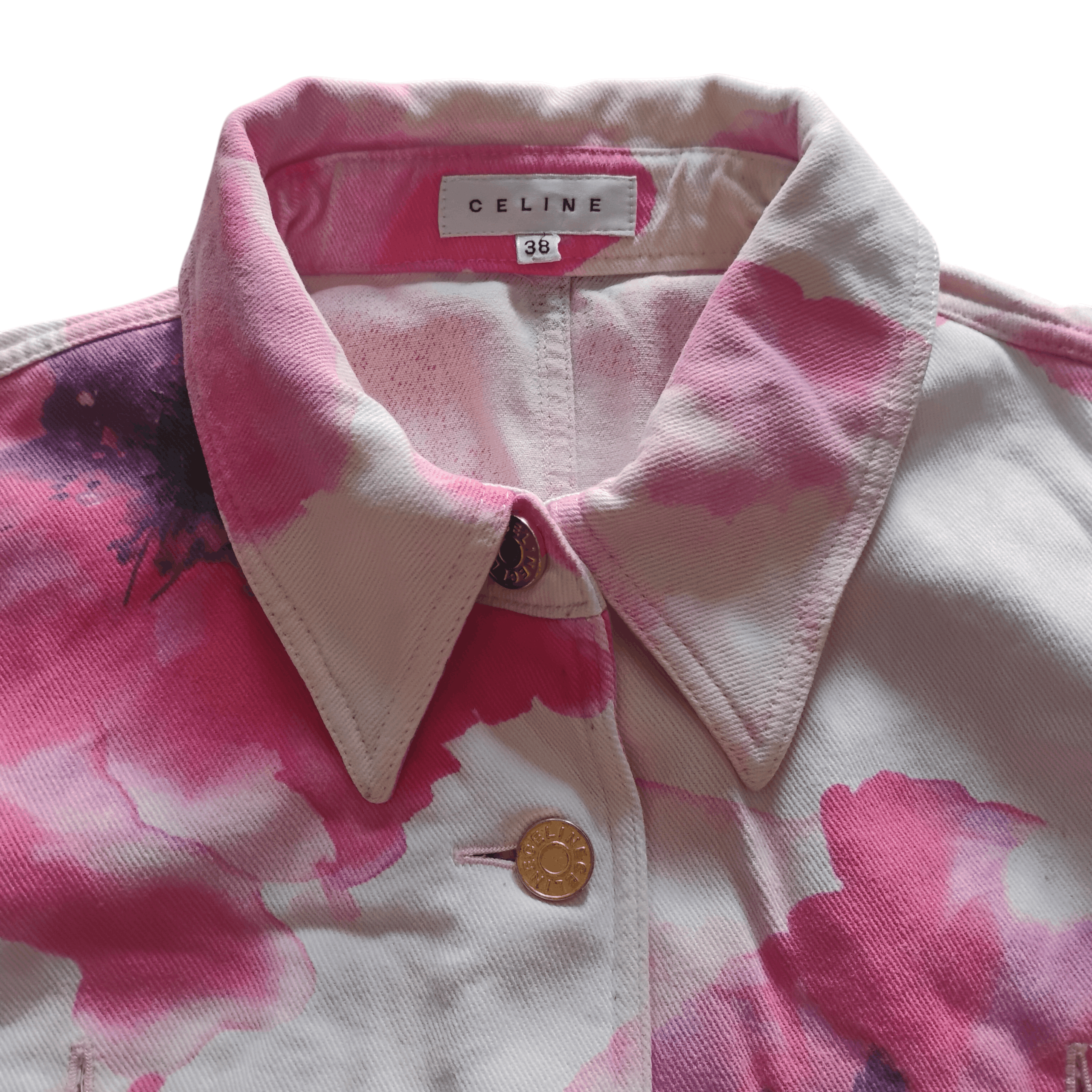 Celine Celine Tie Dye Denim Jacket Size S / US 4 / IT 40 - 2 Thumbnail