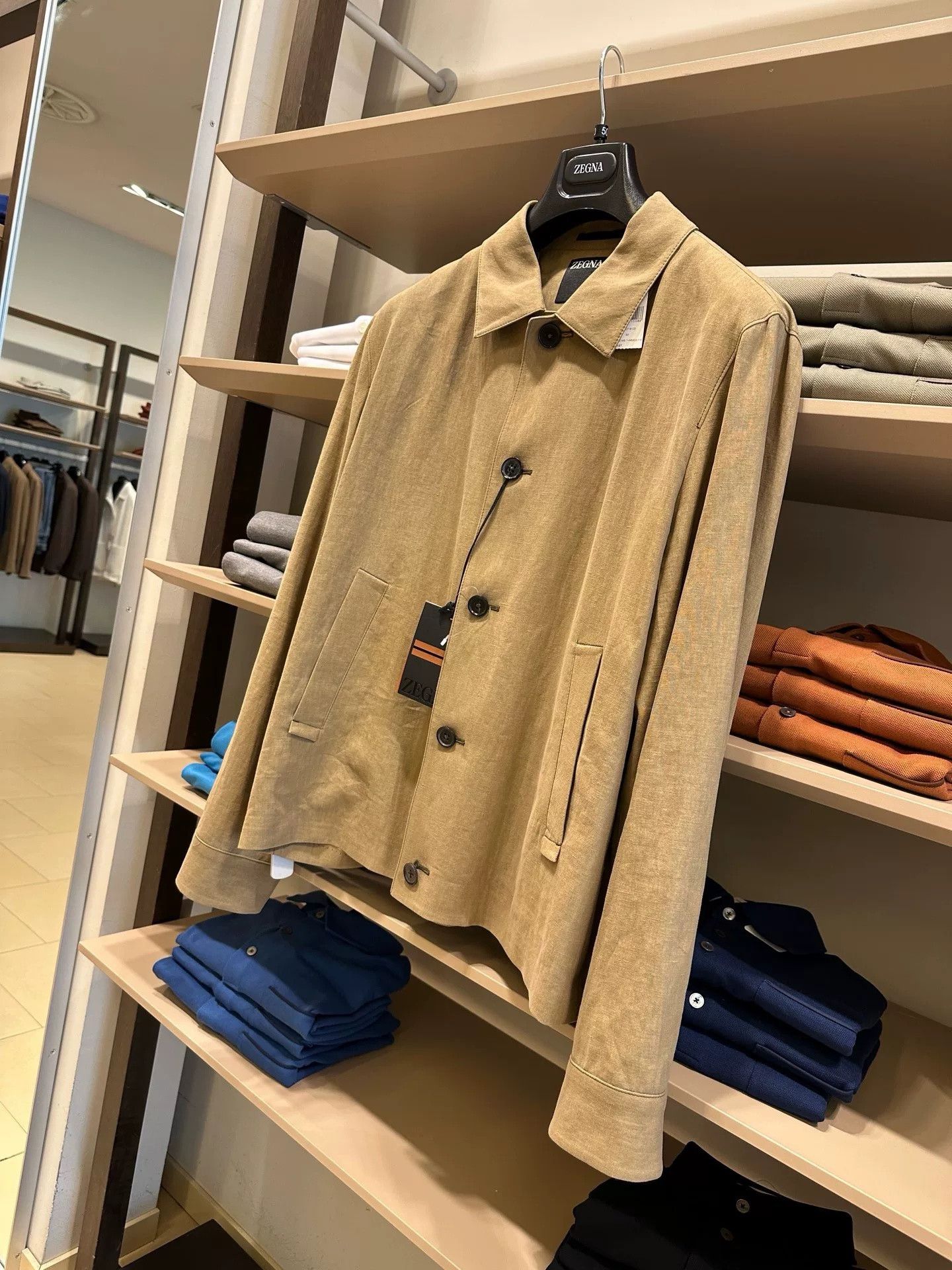 Ermenegildo Zegna Zegna Men's Olive Green Linen Jacket Size US L / EU 52-54 / 3 - 3 Thumbnail
