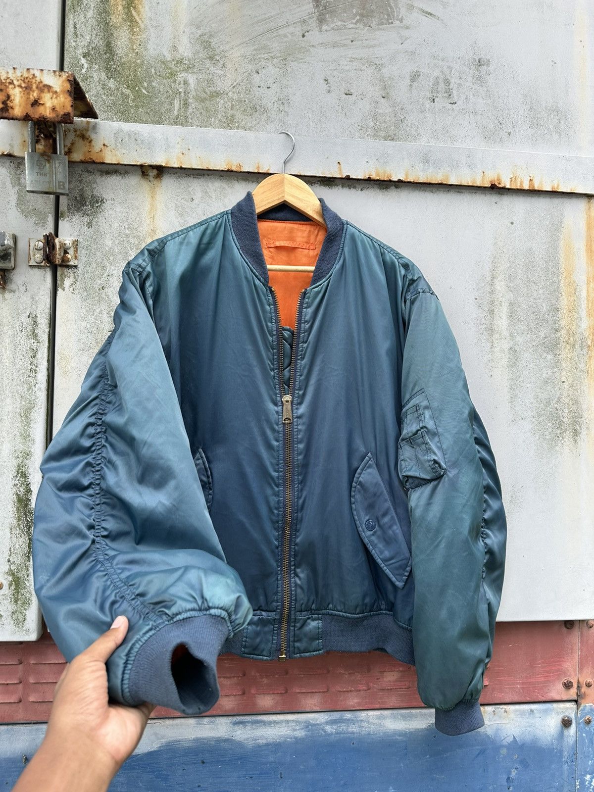 Vintage 🪖Vintage Faded Phantom MA-1 Man Intermediate Bomber Jacket Size US L / EU 52-54 / 3 - 6 Thumbnail
