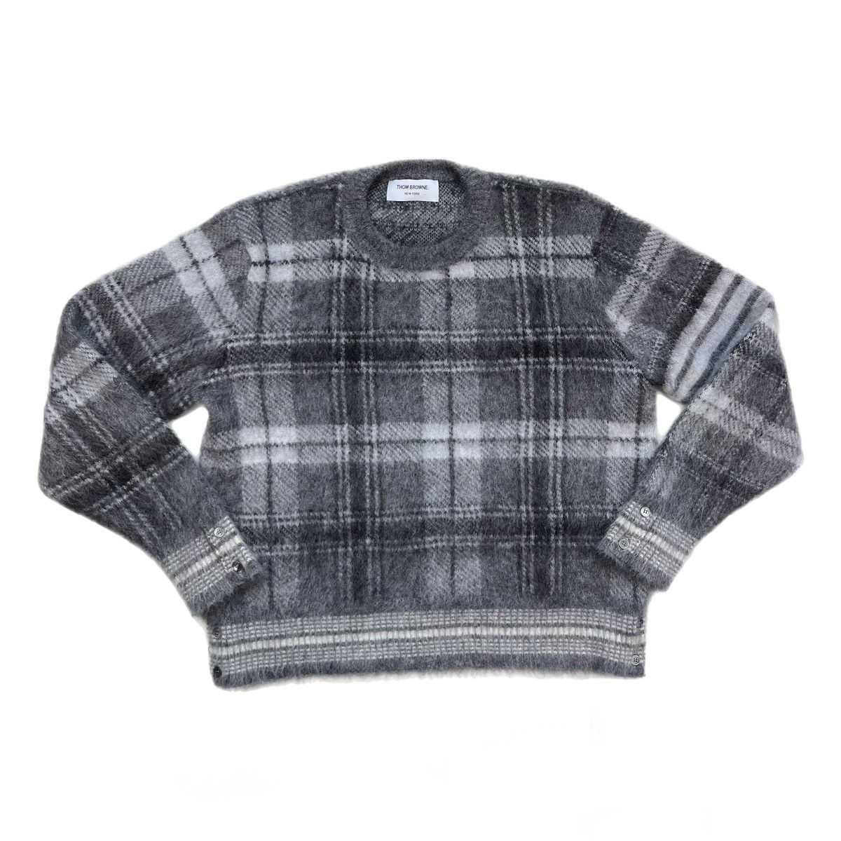 Thom Browne Thom Browne Mohair Check 4-Bar Crewneck Size US M / EU 48-50 / 2 - 1 Thumbnail