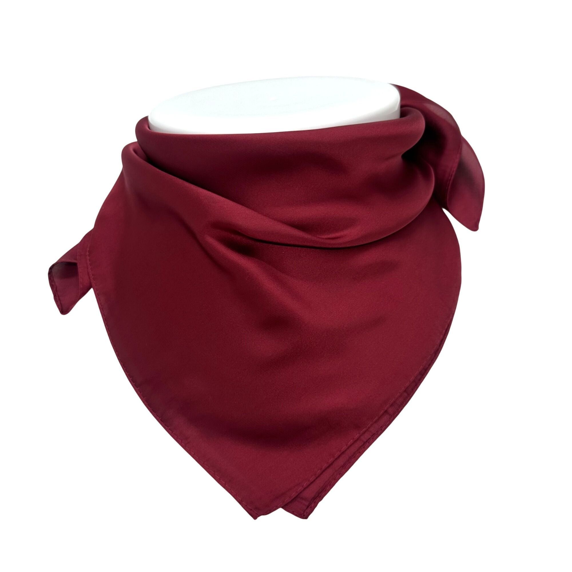 Other ❤️Elegant Square Silky Scarf Bandana Burgundy Hiyab Solid So Size ONE SIZE - 4 Thumbnail
