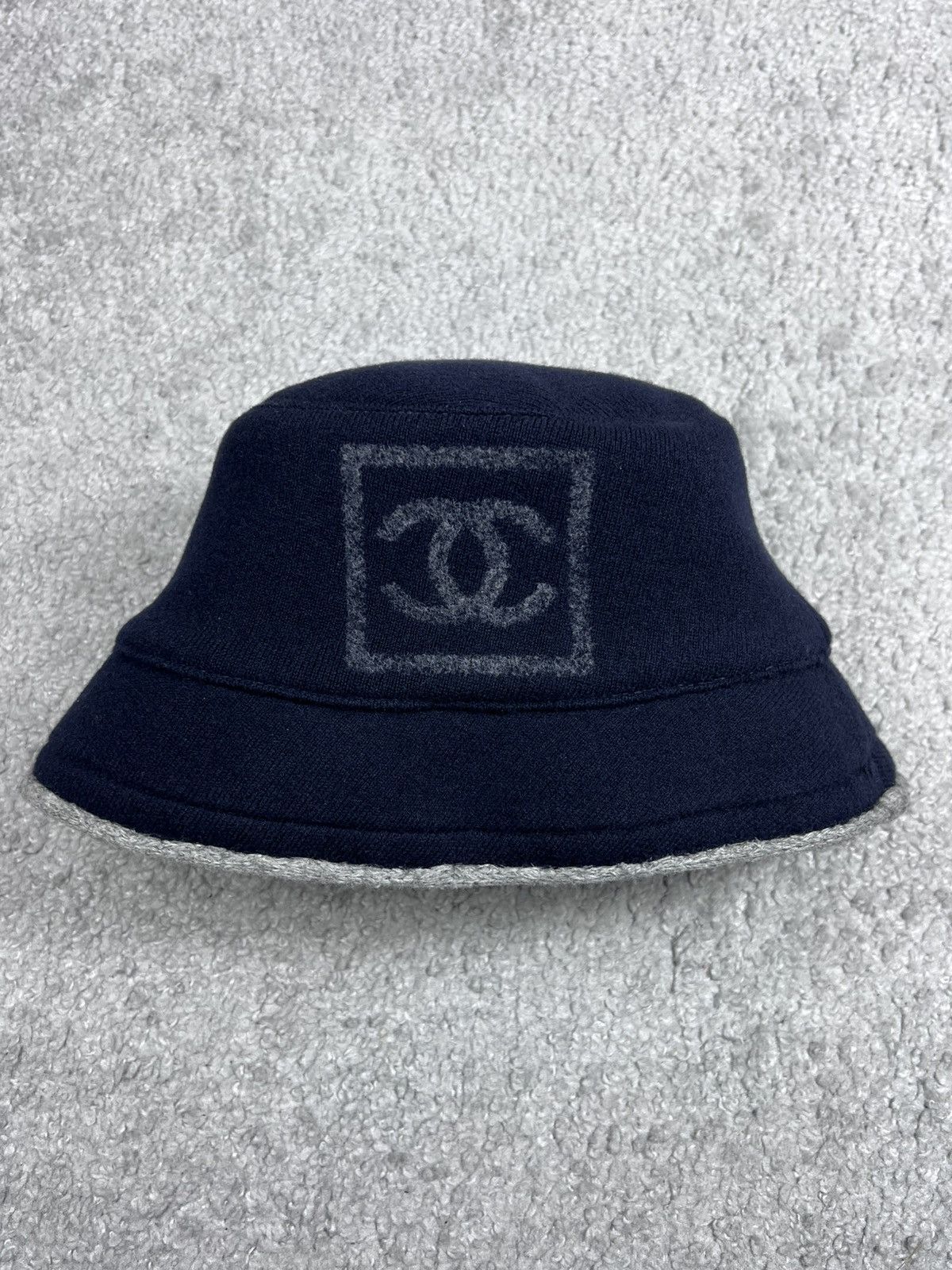 Chanel Chanel Blue Wool/Cotton CC Logo Bucket Hat Size ONE SIZE - 2 Thumbnail