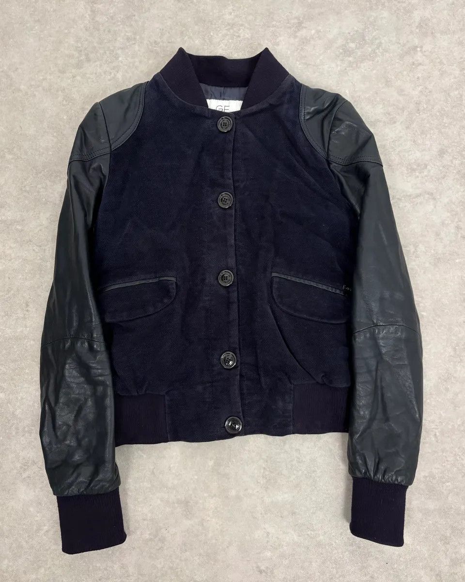 Gianfranco Ferre AW2011 Gianfranco Ferré Navy Suede & Black Leather Bomber Jacket Size S / US 4 / IT 40 - 1 Thumbnail
