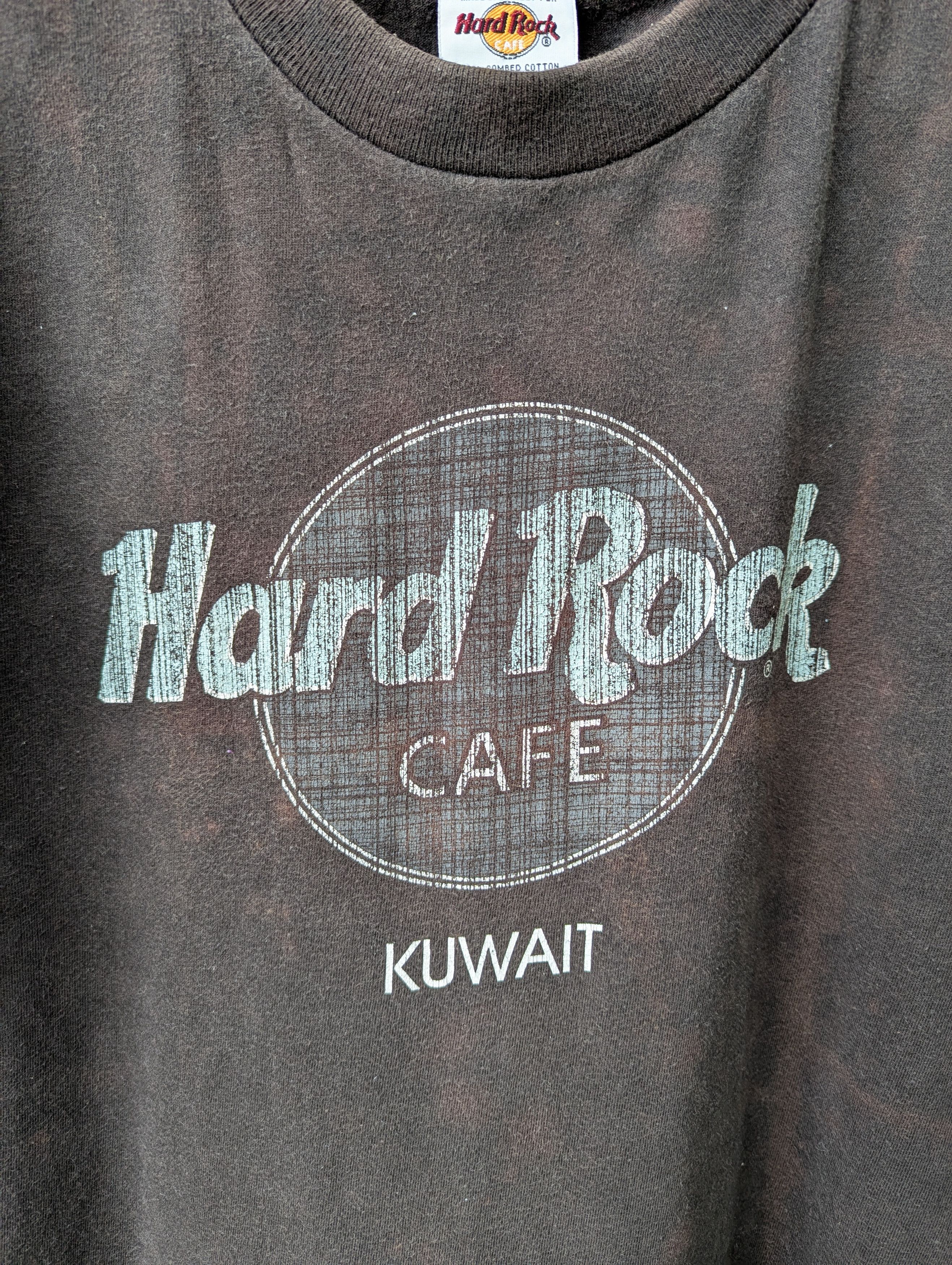 Hard Rock Cafe Distressed Hard Rock Cafe Logo Kuwait Sunfaded Tshirt Size US S / EU 44-46 / 1 - 2 Thumbnail