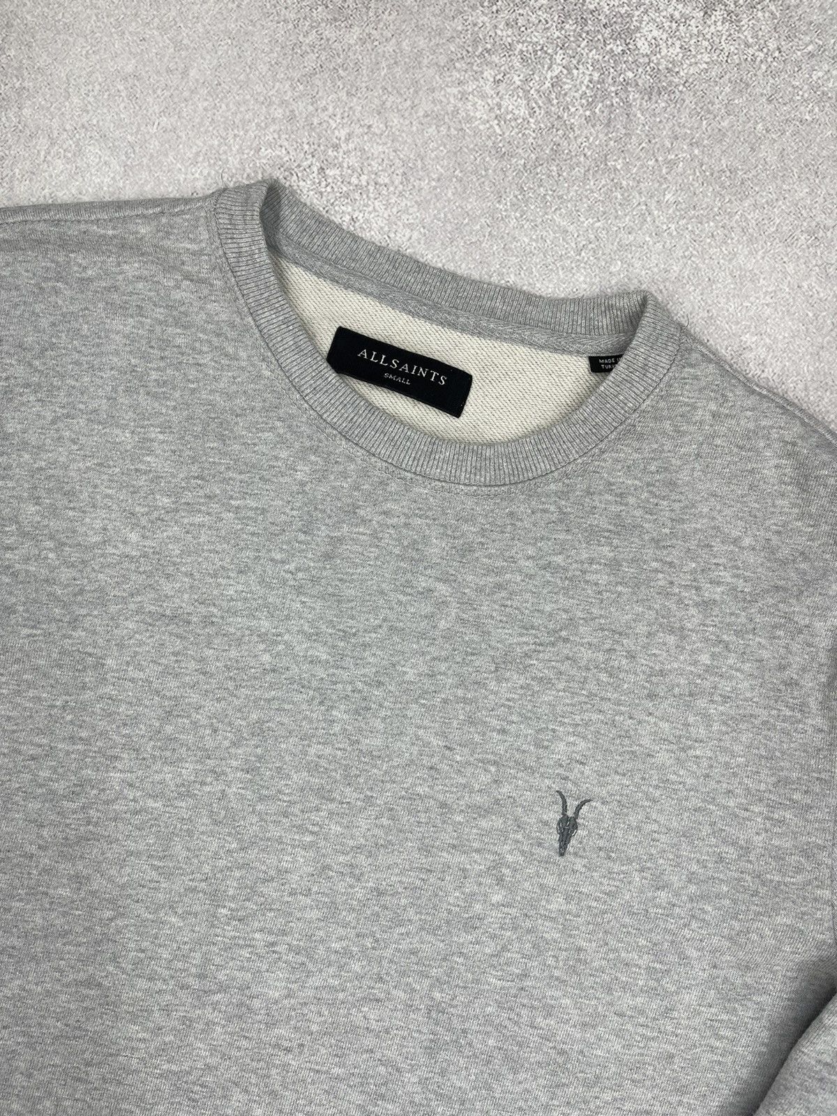 Allsaints Mens AllSaints Raven Crewneck Sweatshirt Grey Size US S / EU 44-46 / 1 - 4 Thumbnail