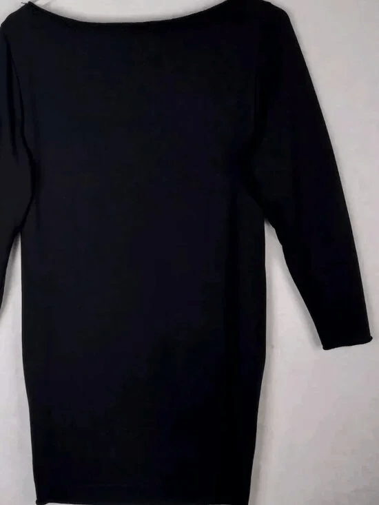 Alice + Olivia Alice + Olivia Boat Neck Black Zipper Detail Mini Dress Size XS / US 0-2 / IT 36-38 - 2 Thumbnail