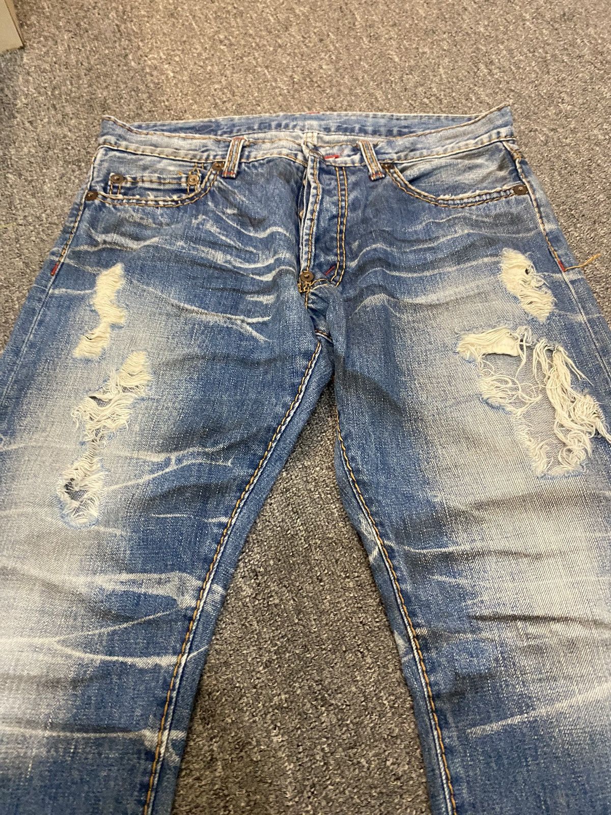 Hysteric Glamour × Japanese Brand Japan 🇯🇵 denim distressed Size US 31 - 4 Thumbnail
