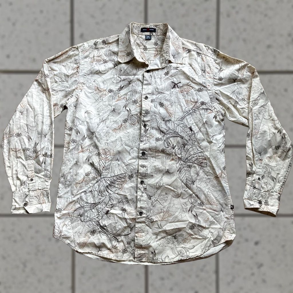 Vintage VINTAGE Artful Dodger Button-Up Shirt Mens XL AOP Embroidered Beige Size US XL / EU 56 / 4 - 1 Thumbnail