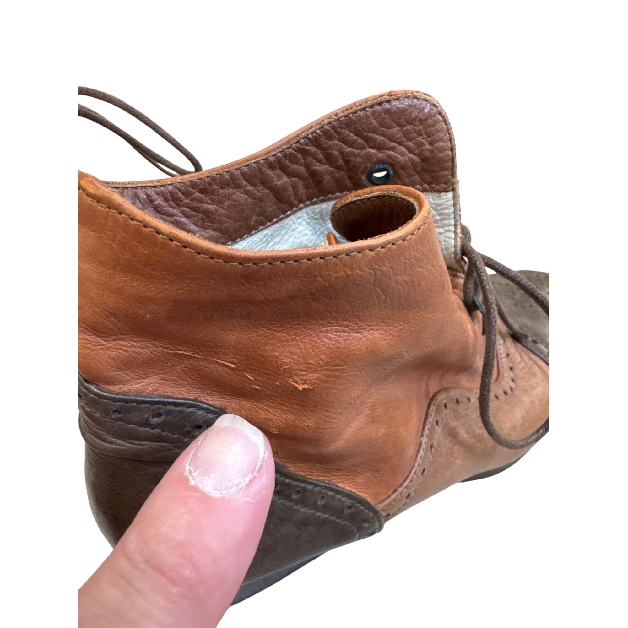 Other Tano Italian Made Womens Brown Leather Lace-Up Ankle Boots S Size US 6.5 / IT 36.5 - 9 Thumbnail