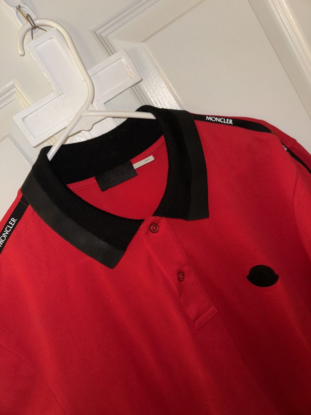 image of Moncler Red Cotton Polo, Men's (Size Large)