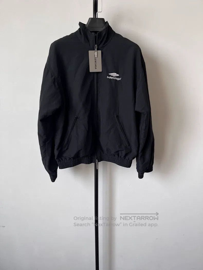 Balenciaga Solid Color徽标 Logo Printed Zip-Up Stand Collar