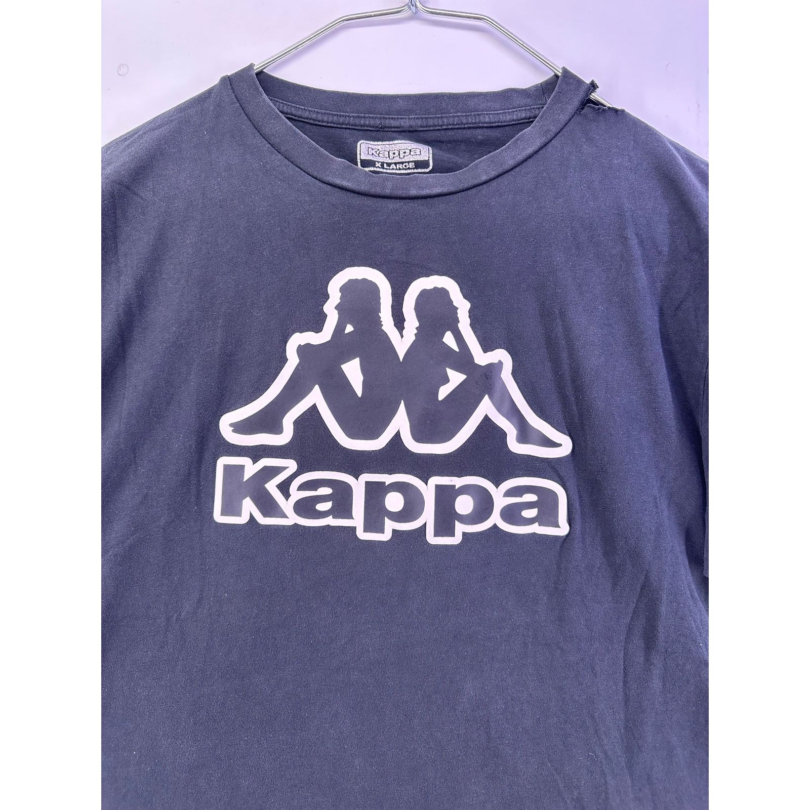 Kappa Kappa Black Tshirt Rough Worn In Size XL Size US XL / EU 56 / 4 - 4 Thumbnail