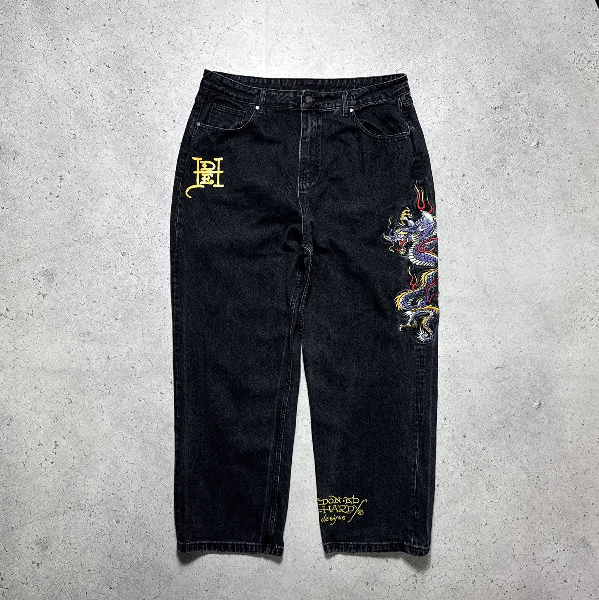 Ed Hardy Ed Hardy Baggy Big Logo Denim Jeans Size 36 Size US 36 / EU 52 - 2 Thumbnail