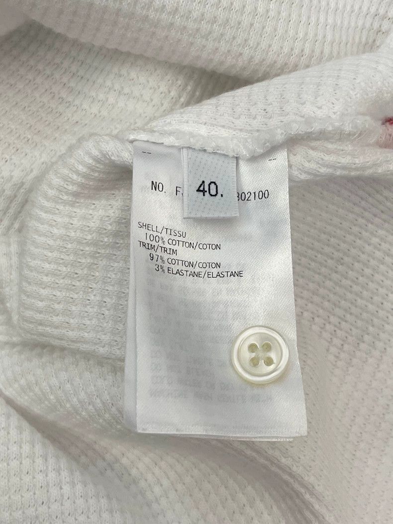 Thom Browne Thom browne White four-striped waffled high-neck sweatshirt Size S / US 4 / IT 40 - 6 Thumbnail
