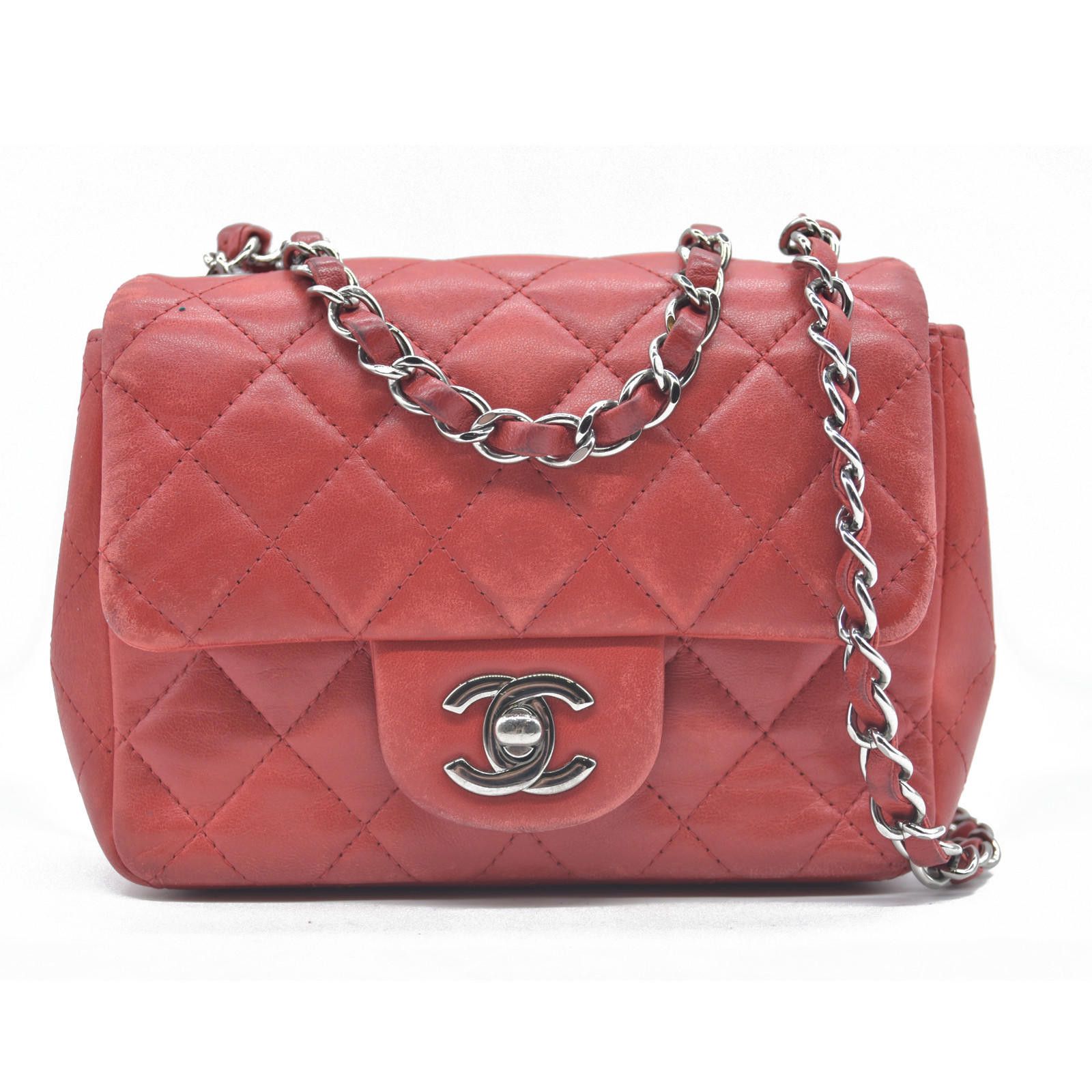 Chanel $5200 Chanel Classic Mini Square Flap Bag Red Size ONE SIZE - 1 Thumbnail