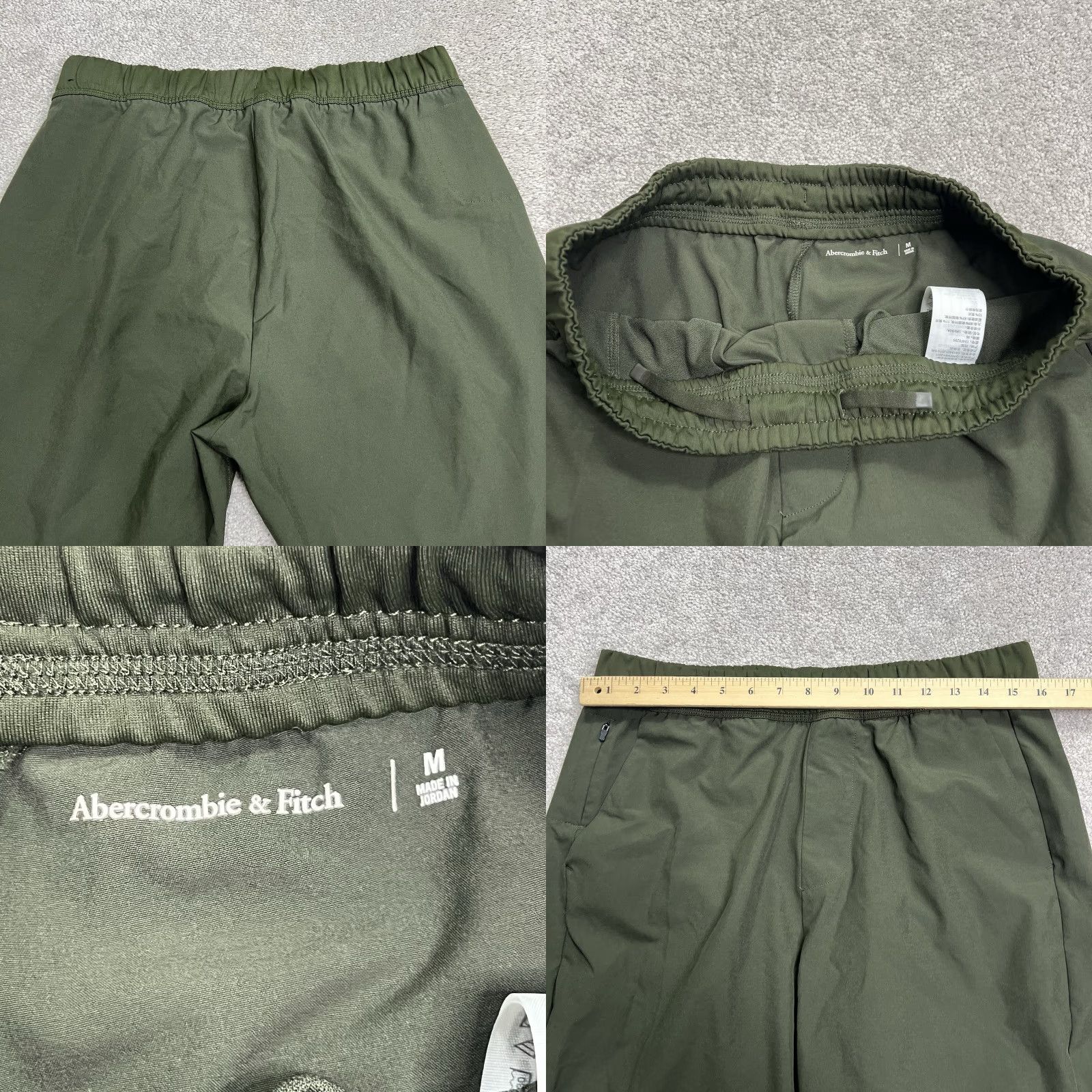 Abercrombie & Fitch VINTAGE? No — Abercrombie & Fitch Jogger Pants Mens Size Medium 28” Inseam Taper Stretch Green Size US 31 - 8 Thumbnail