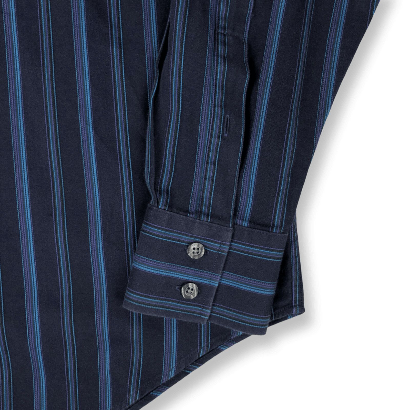 Yves Saint Laurent YSL Logo Striped Yves Saint Laurent Shirt Navy/Green Size US M / EU 48-50 / 2 - 7 Thumbnail