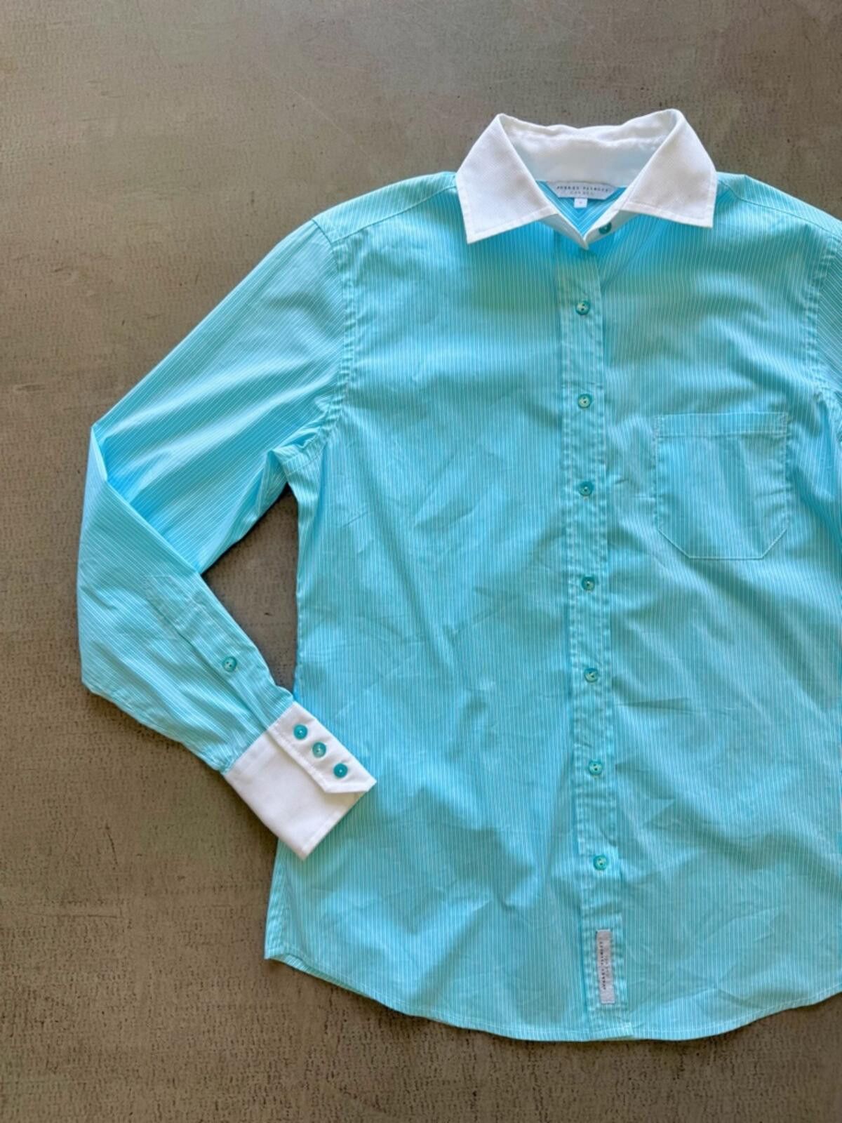Robert Talbott Audrey Talbott / Striped Button Down Shirt / Blue White Size XS / US 0-2 / IT 36-38 - 1 Thumbnail