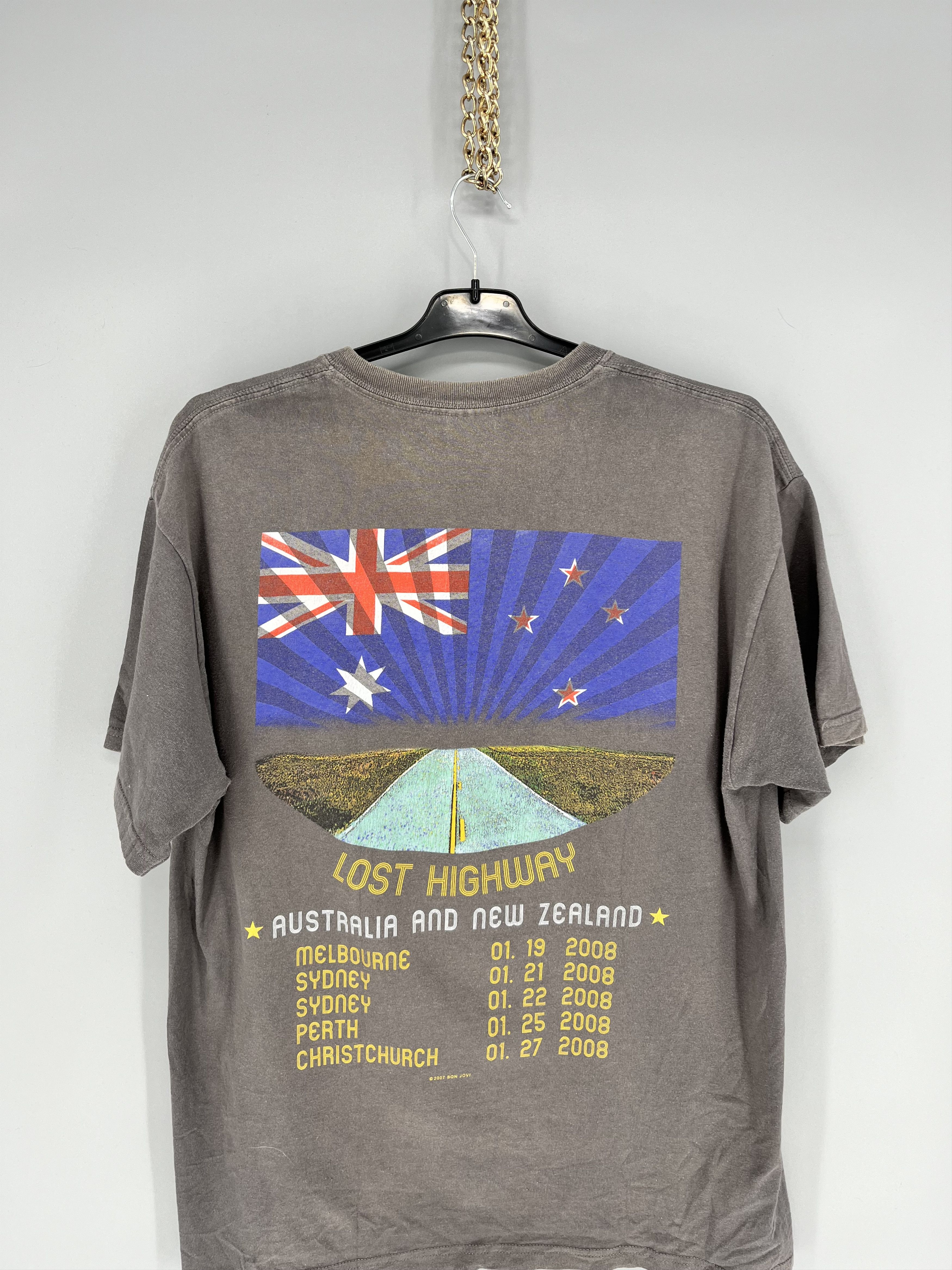 Band Tees BON JOVI Lost Highway 2008 Tour Band T-Shirt Double-sided Size US L / EU 52-54 / 3 - 13 Thumbnail