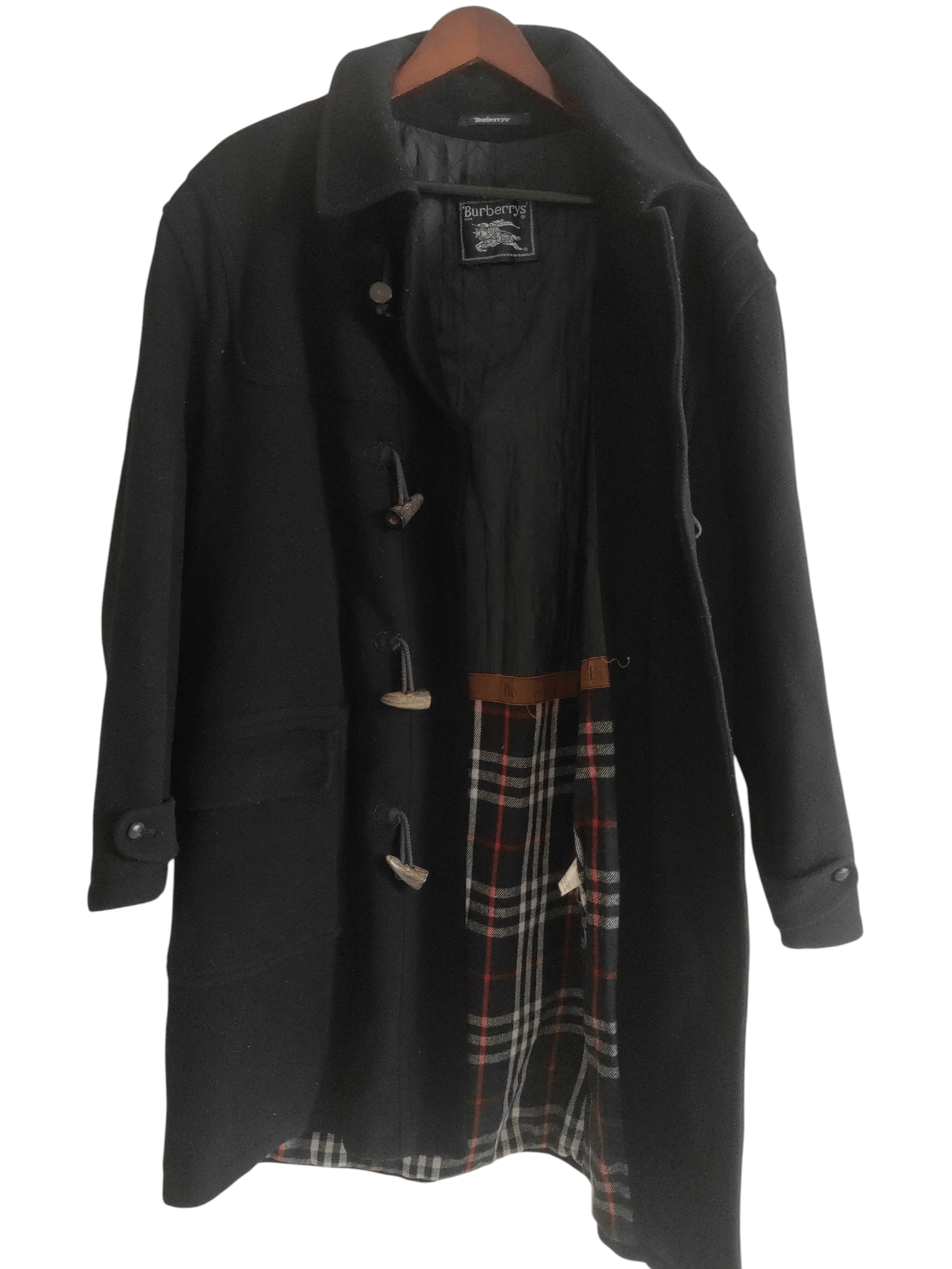Burberry Vintage Burberrys Wool 90s Duffle Coat Blue Nova Check Size US XL / EU 56 / 4 - 3 Thumbnail