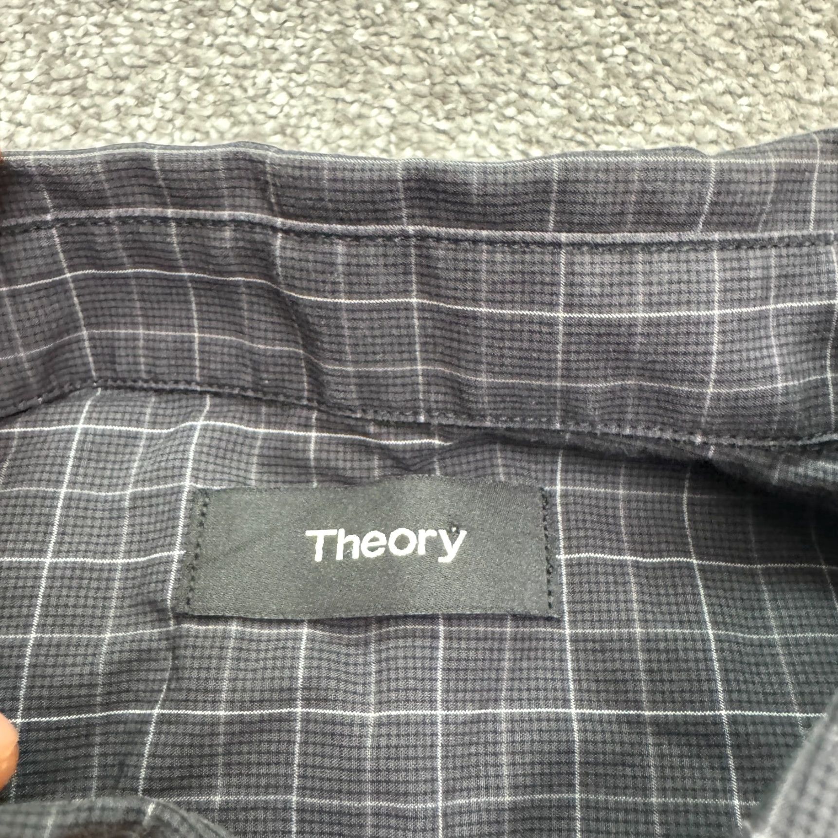 Theory Theory Button-Up Shirt Mens Large Plaid Gray Cotton Long Sleeve Casual Workwear 2000s Mens Size US L / EU 52-54 / 3 - 7 Thumbnail