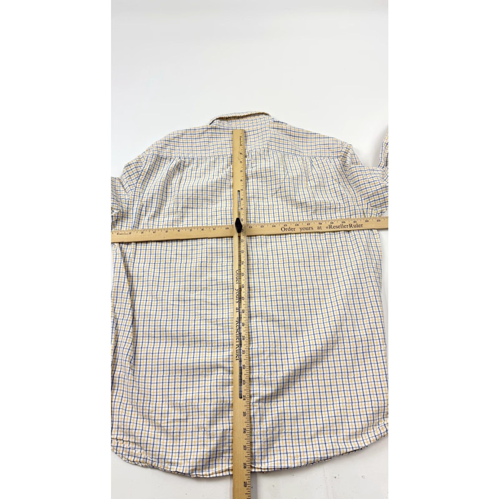 J.Crew J.Crew Shirt Mens Large Yellow Blue Plaid Tailored Fit Washed Casual Cotton Shirt Size US L / EU 52-54 / 3 - 6 Thumbnail