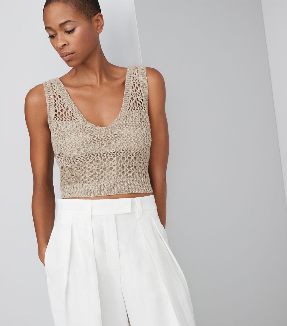 Brunello Cucinelli o1la1rc1a0425 Knitted Vest in Warm Beige Size XL / US 12-14 / IT 48-50 - 1 Thumbnail
