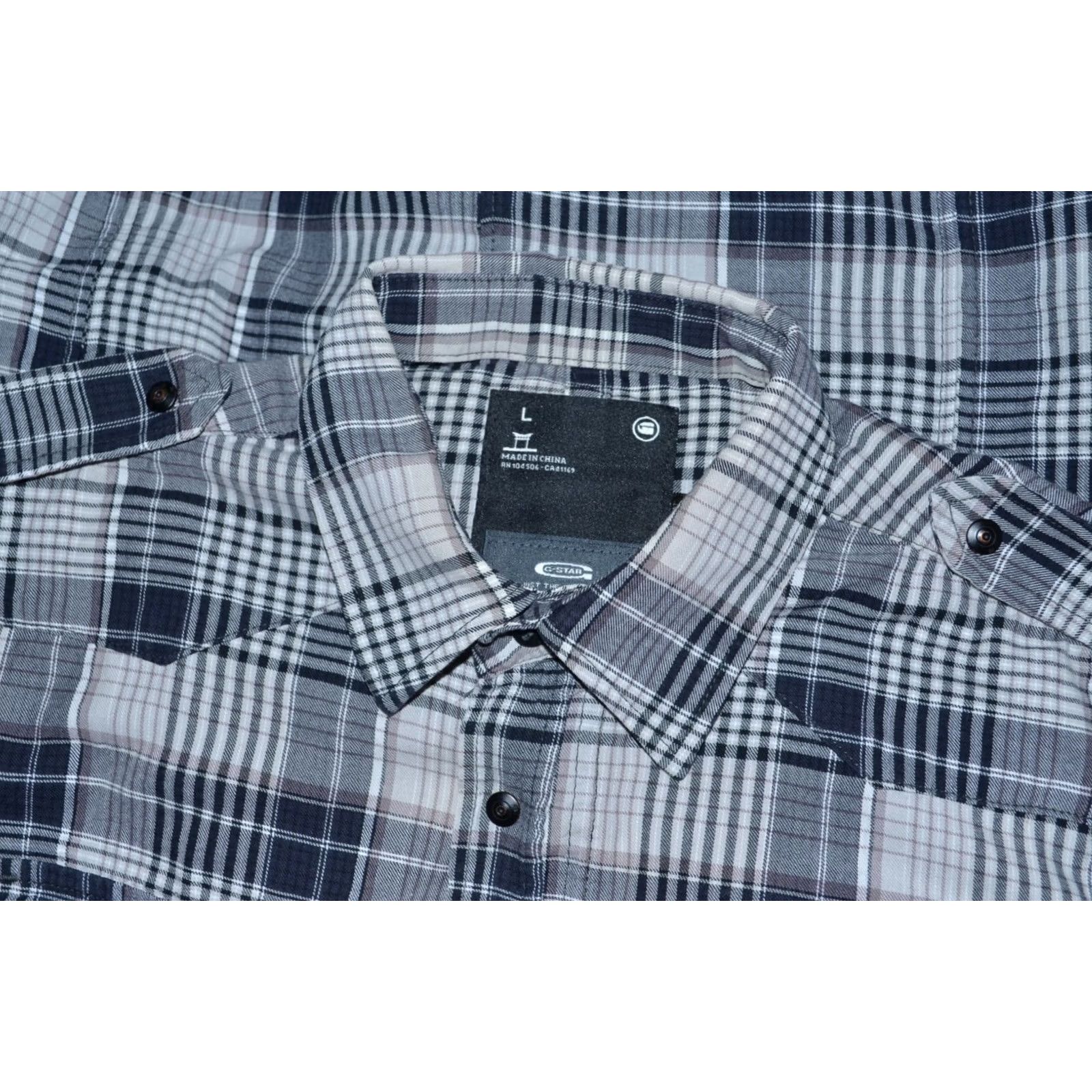 G-Star G-Star Men's Check Long Sleeve Counter Shirt Zip/Snap Size L Size US L / EU 52-54 / 3 - 2 Thumbnail