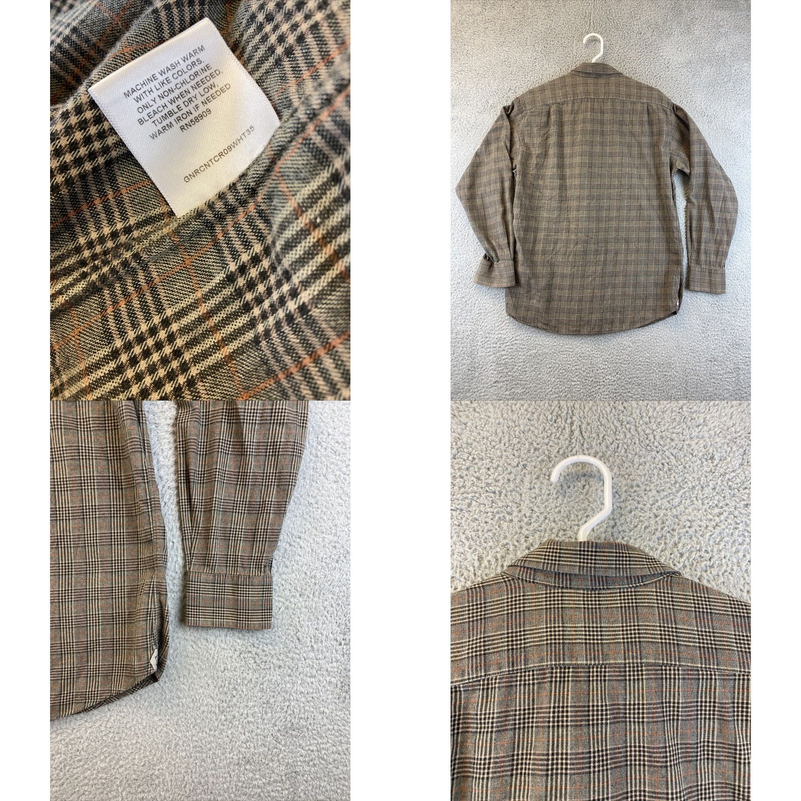 Cremieux DANIEL CREMIEUX Men's Long Sleeve Plaid Shirt M Rustic Brown 100% Cotton Button-Down Dress/Casual Size US M / EU 48-50 / 2 - 8 Thumbnail