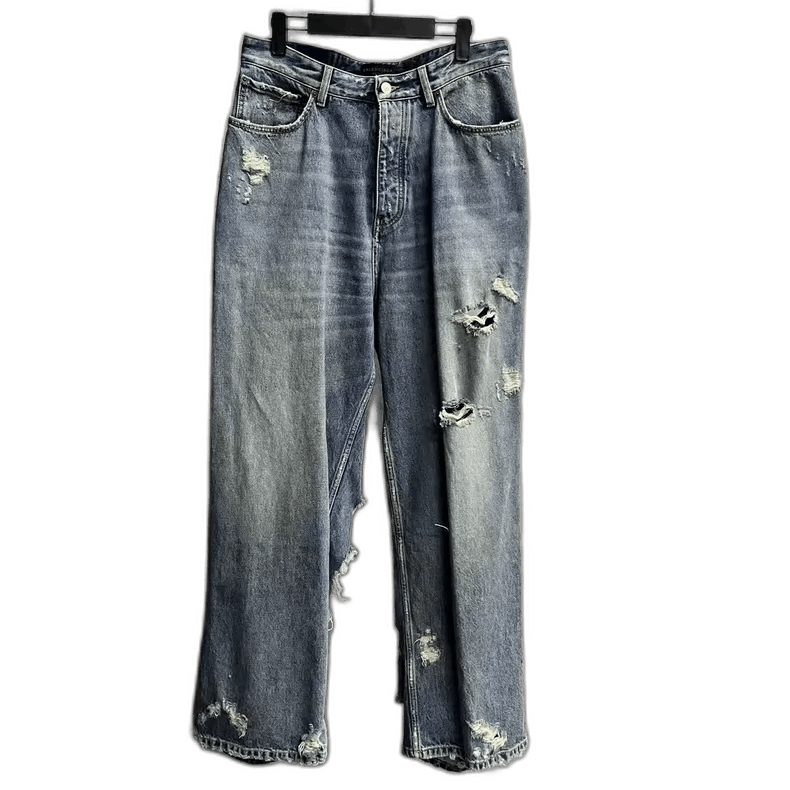 Balenciaga Blue Distressed Denim Jeans Size S-2505