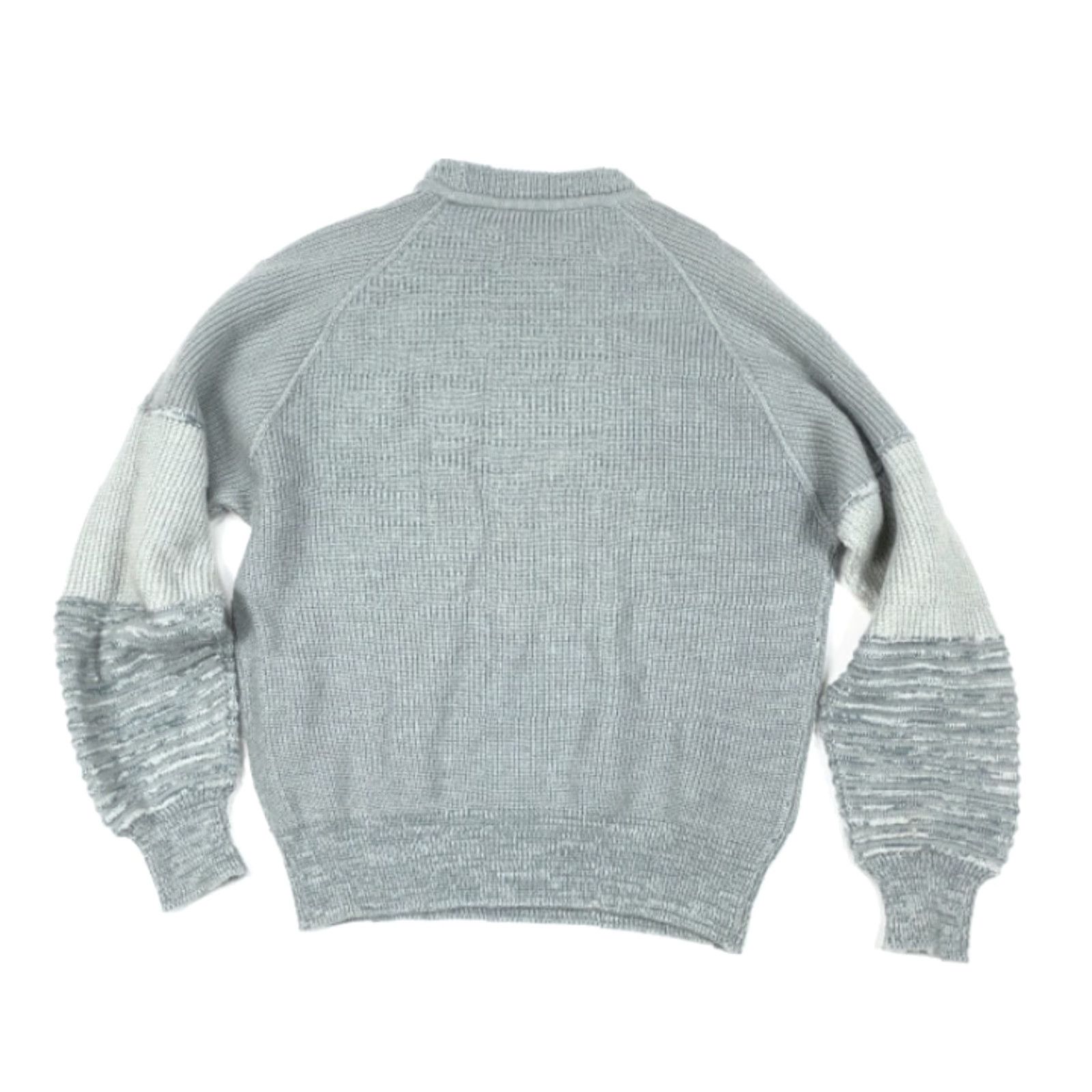 Vintage VTG Gray Chunky Knit Pullover Sweater Wool Blend Italy Made M Men High Neck 80s 90s Preppy Vintage Classic Casual Mens Size US M / EU 48-50 / 2 - 2 Thumbnail
