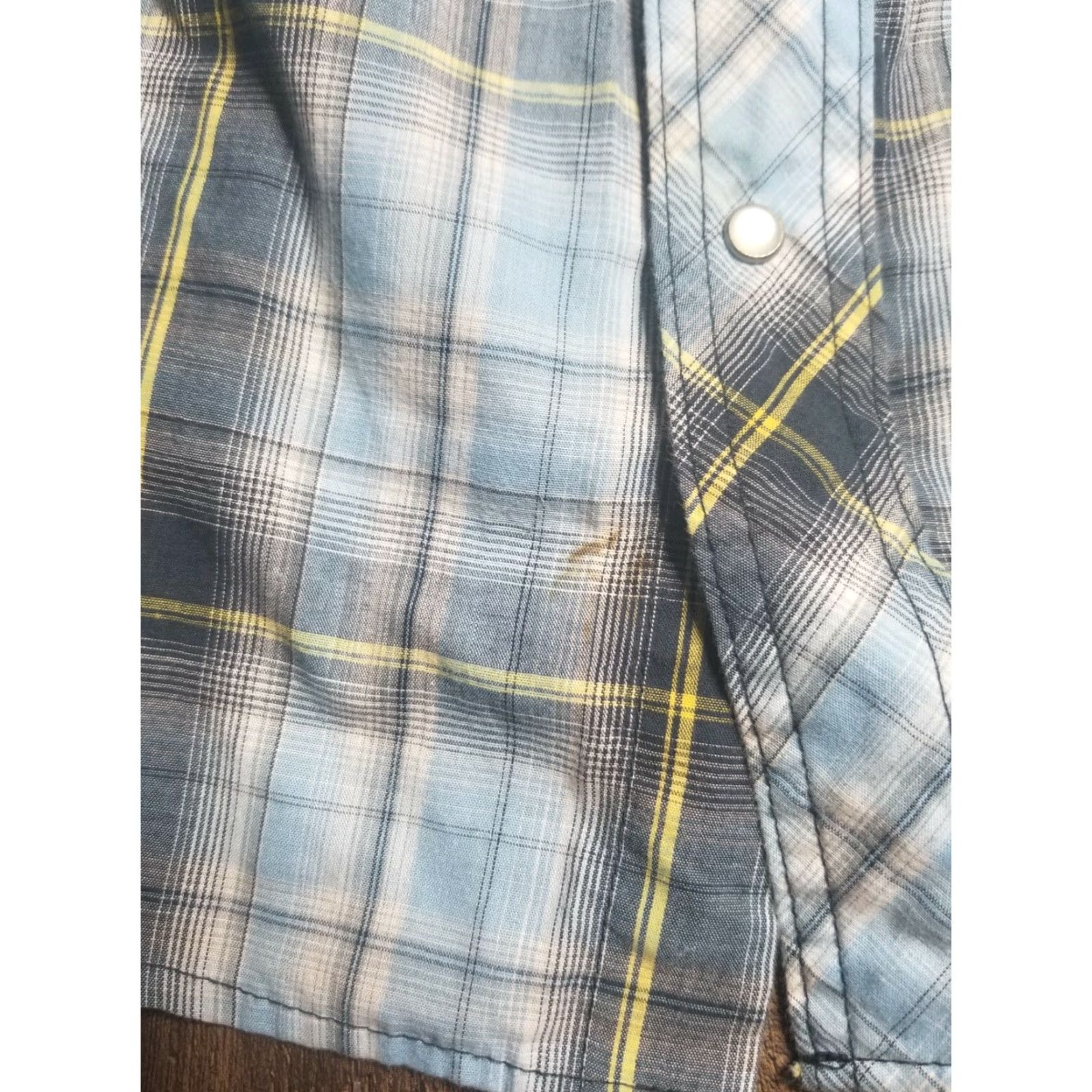 Wrangler VINTAGE Wrangler L Turquoise Blue Plaid Western Pearl Snap Shirt Mens Size US L / EU 52-54 / 3 - 3 Thumbnail