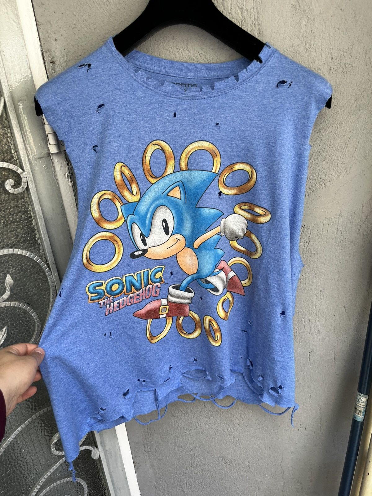 Vintage Sonic Vintage Trashed Tank Top Size US L / EU 52-54 / 3 - 1 Thumbnail