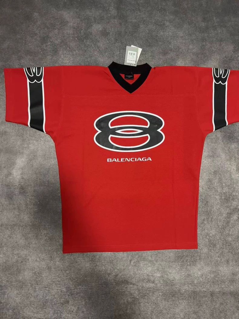 Balenciaga Balenciaga 25th red mesh short sleeve Size US S / EU 44-46 / 1 - 1 Thumbnail
