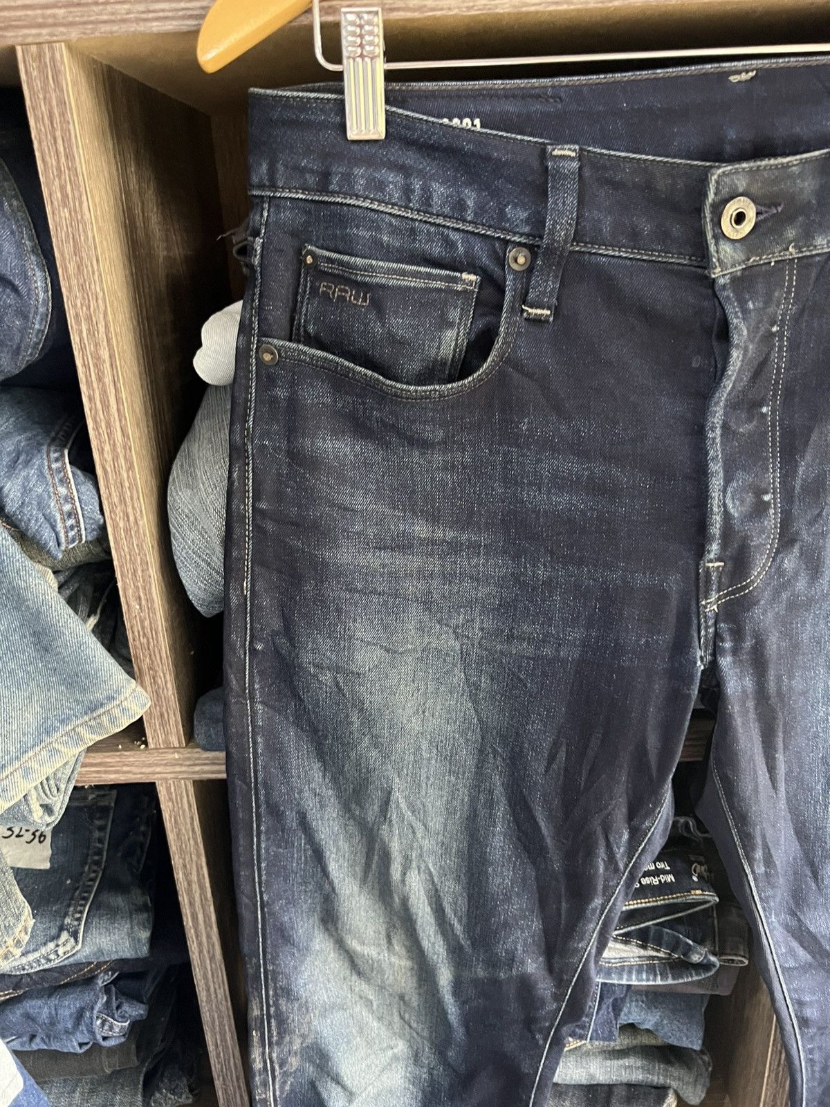 G-Star 🔥G Star Raw 3301 Slim Distressed Denim Size US 33 - 5 Thumbnail