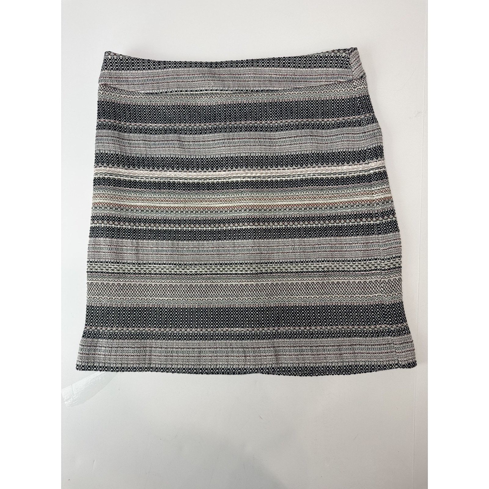 Loft LOFT Textured Woven Mini Skirt Boho Stripe Tweed Office 8 Size 30" / US 8 / IT 44 - 1 Thumbnail