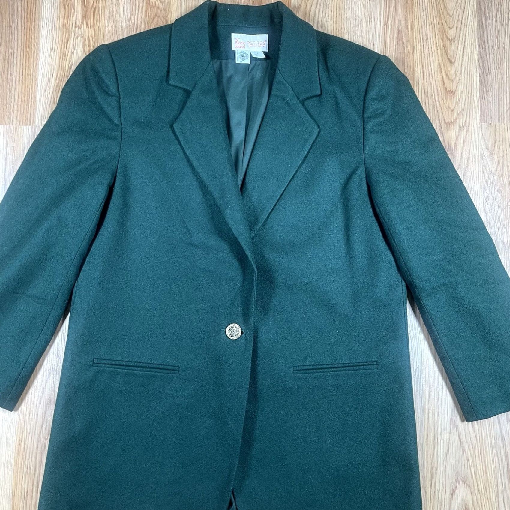 Vintage VINTAGE Block Island Blazer Jacket Womens 8 Green Wool Lined Business Wear Regular Long Sleeve Button - 100% Wool - Dry Clean Only - Womens Size M / US 6-8 / IT 42-44 - 2 Thumbnail