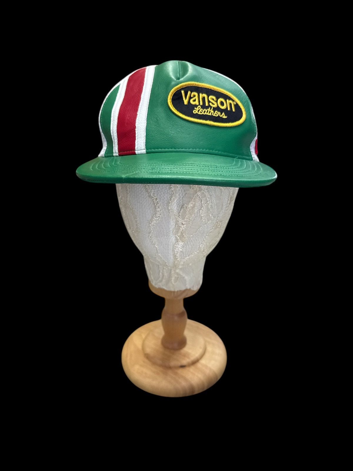 Supreme × Vanson Leathers 2020 SUPREME X VANSON LEATHERS LEATHER TRUCKER CAP HAT Size ONE SIZE - 4 Thumbnail