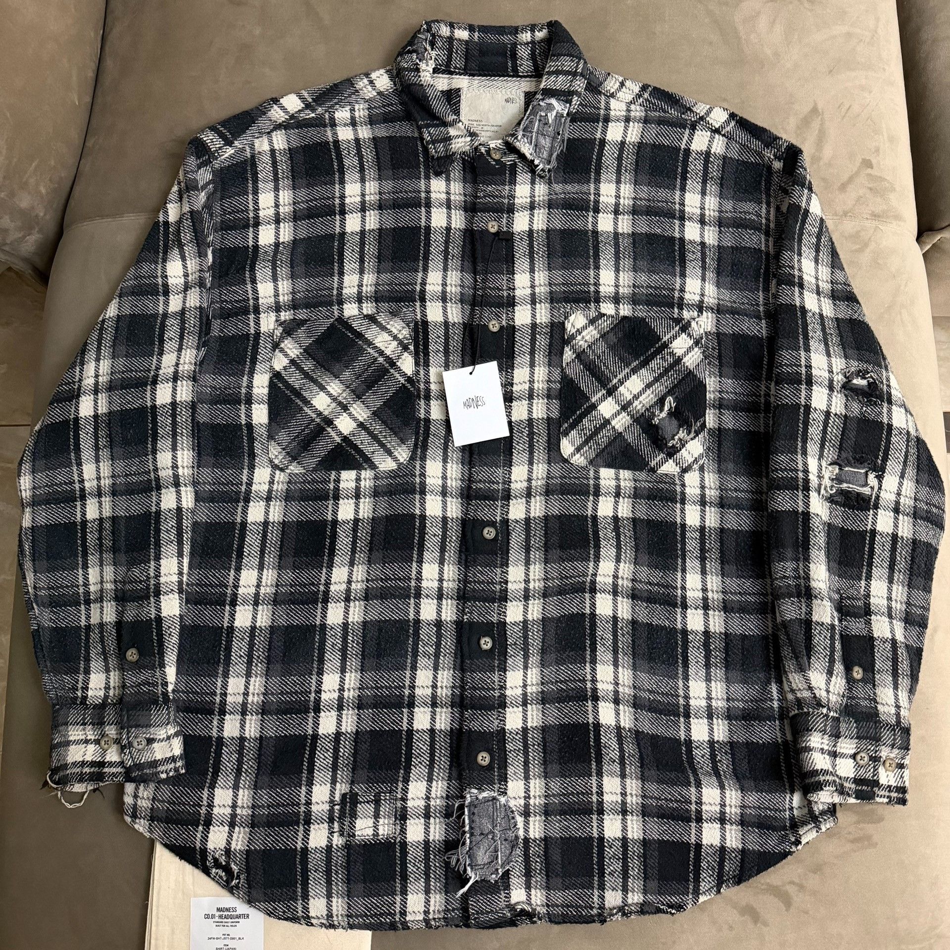 Madness MADNESS Shredded Check Shirt Size US S / EU 44-46 / 1 - 1 Thumbnail